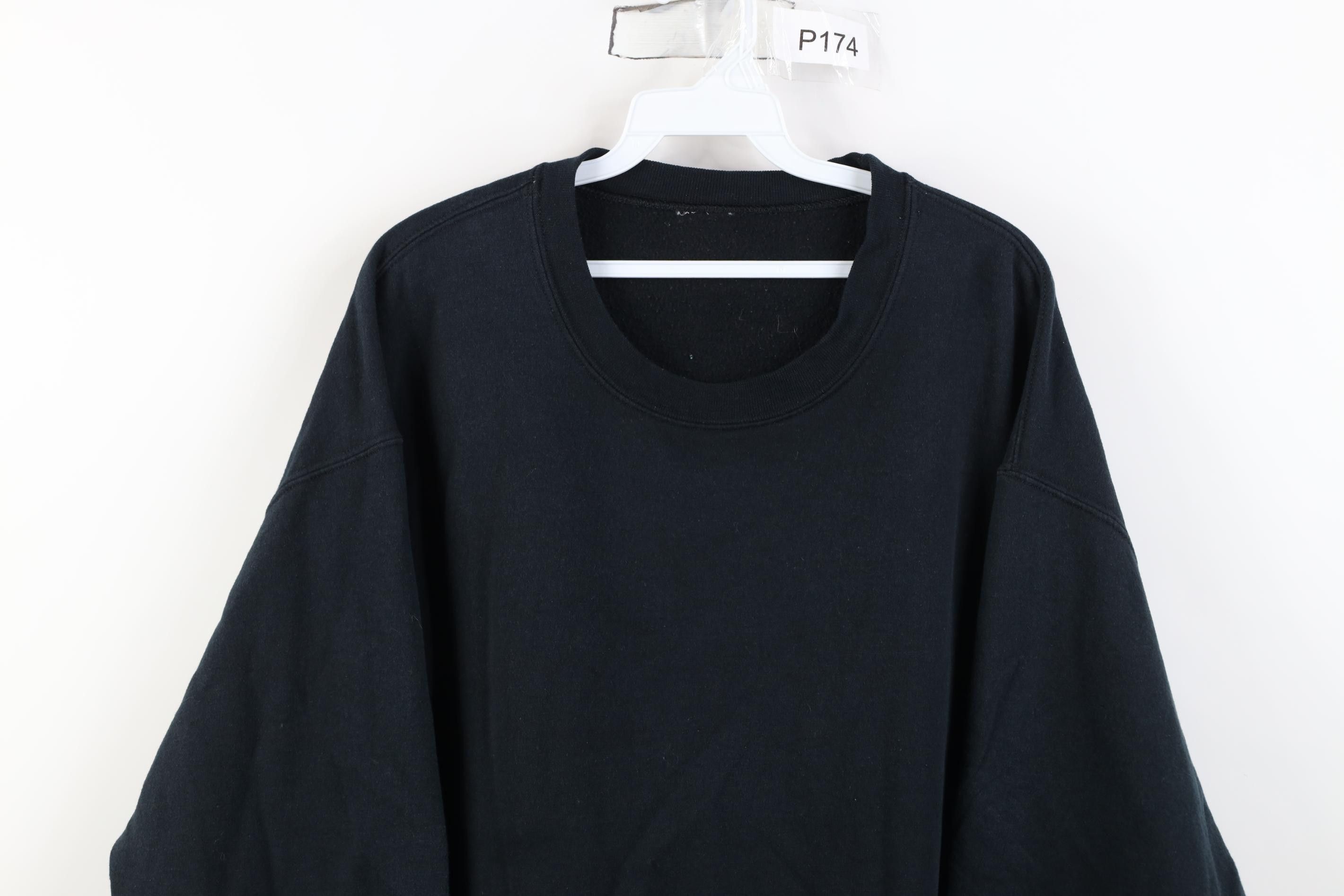 Vintage Vintage 90s Streetwear Faded Blank Crewneck Sweatshirt Black Size US L / EU 52-54 / 3 - 2 Thumbnail