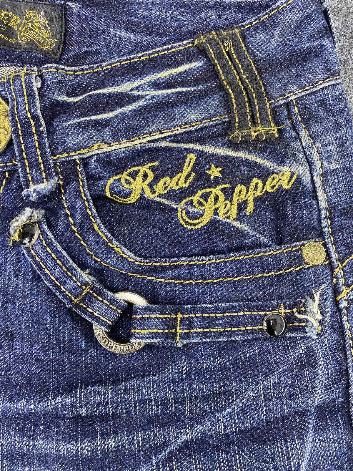 Japanese Brand Red Pepper Blue Wash Bootcut Jeans - J1053 Size 29" - 7 Thumbnail