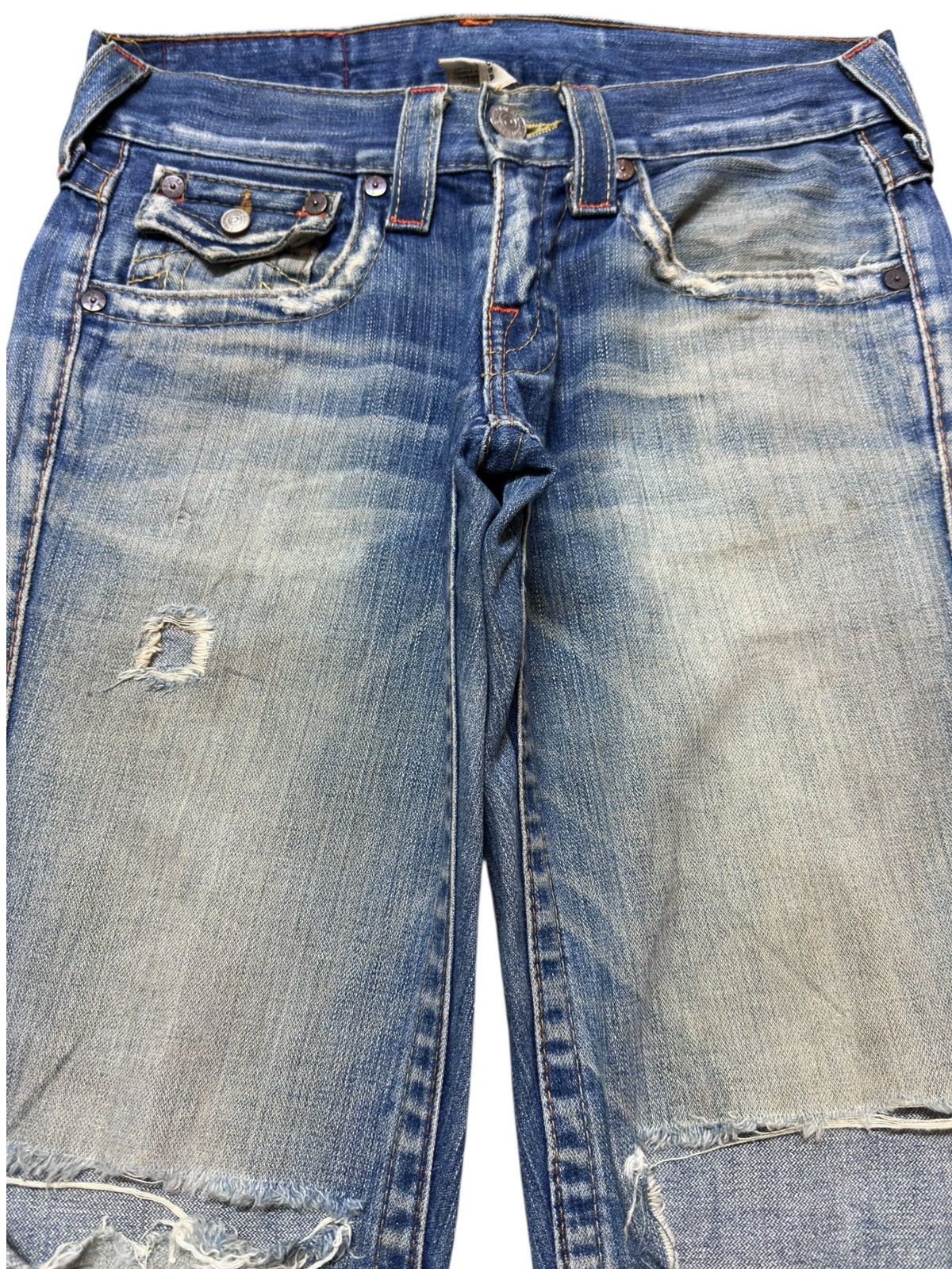 True Religion Vintage True Religion Joey Flare Twist Leg Distressed Denim Size US 31 - 2 Thumbnail
