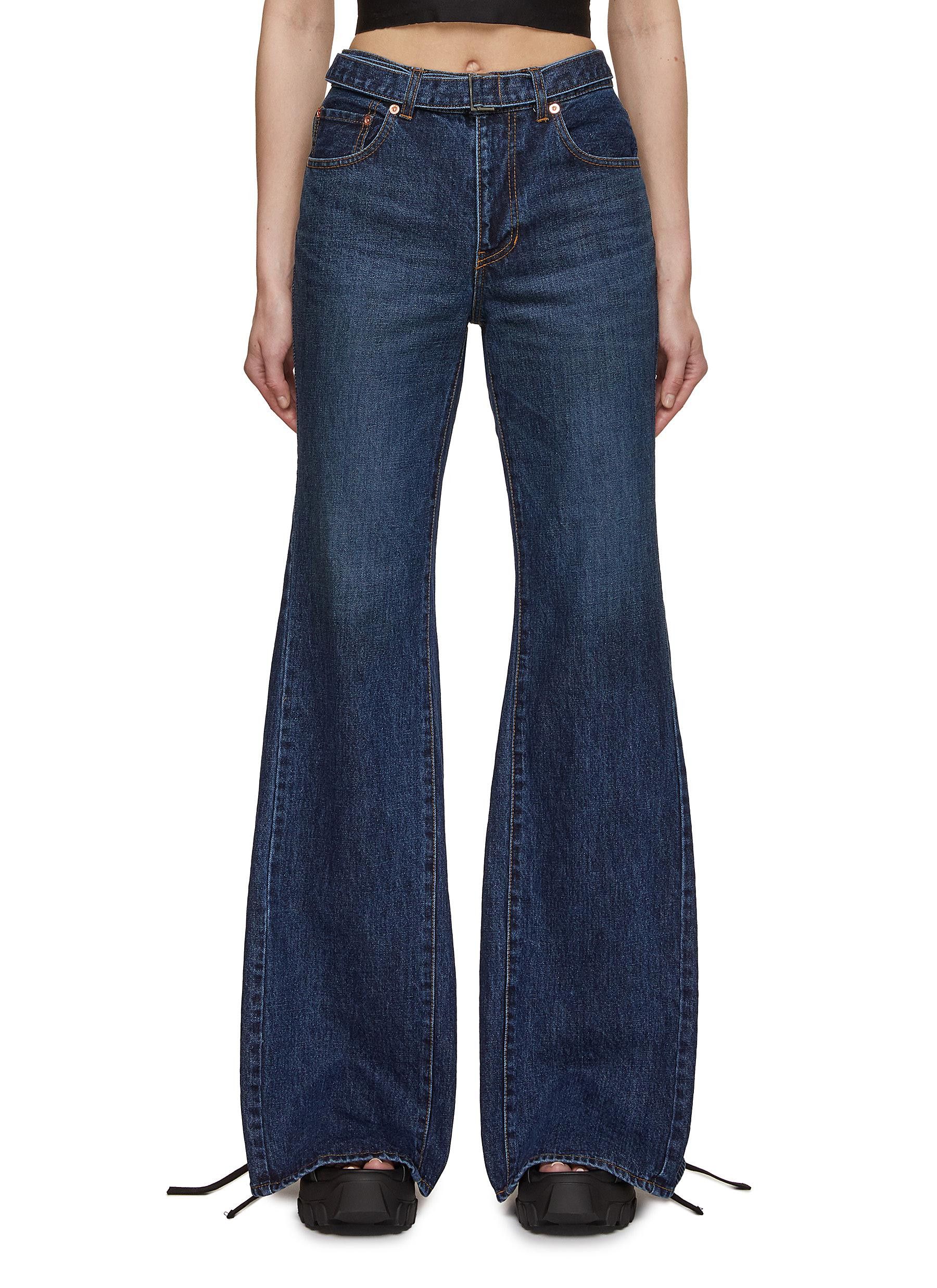 Sacai o1s22i1n0924 Boot Cut Jeans in Blue Size 26" / US 2 / IT 38 - 1 Thumbnail