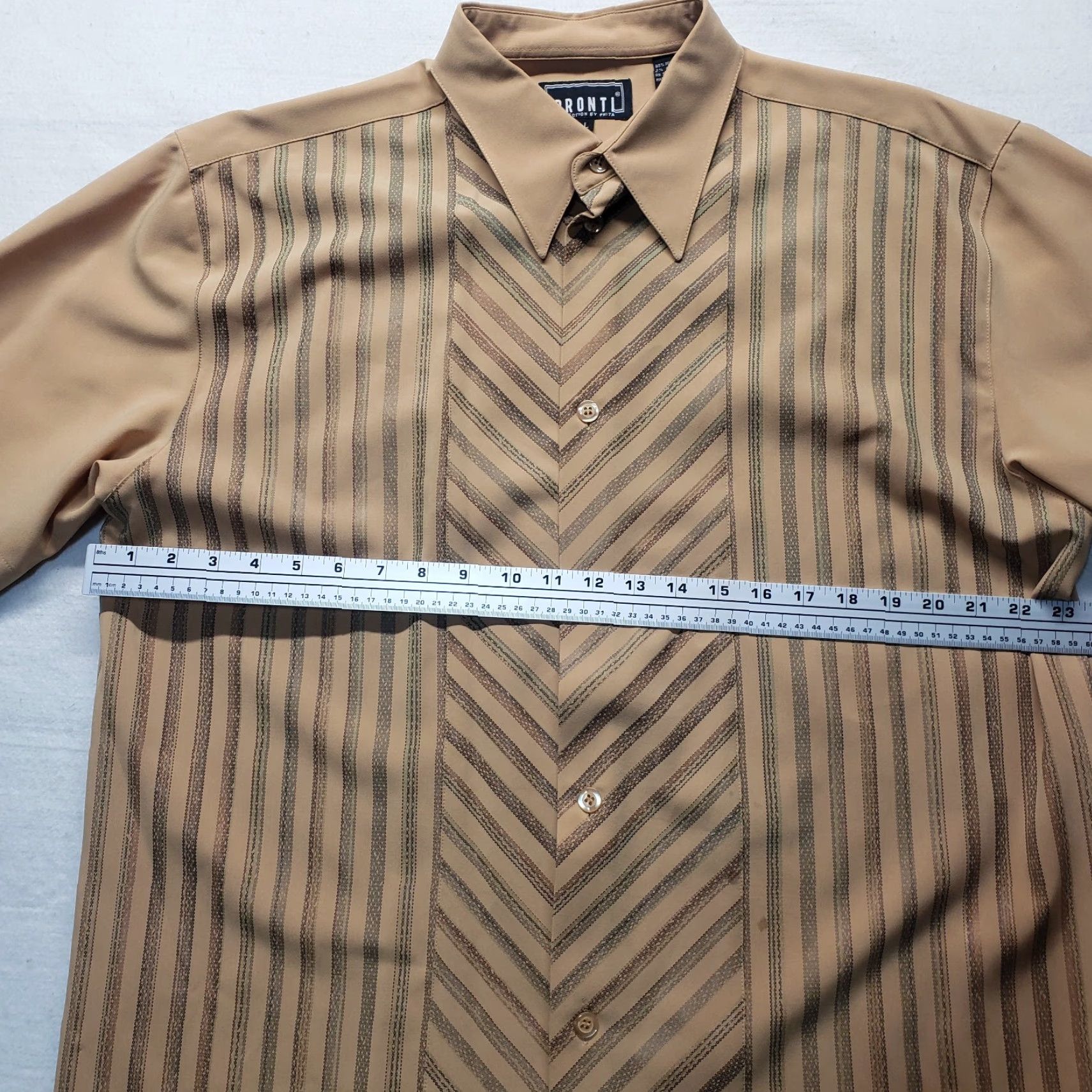 Vintage Pronti Shirt Collared Button-Up Relaxed Adult Men L Brown Polyester Knit Button Up Casual Top Size US L / EU 52-54 / 3 - 4 Thumbnail