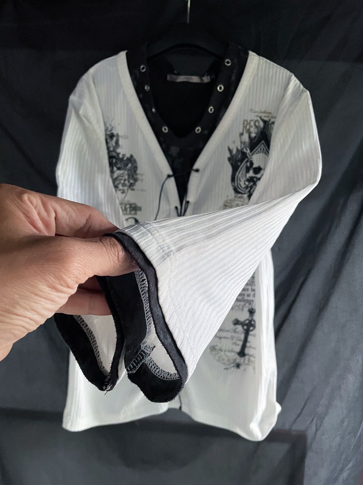 14th Addiction JAPANESE POEM DOUBLE LAYER PUNK STYLE LONG SLEEVE Size US L / EU 52-54 / 3 - 8 Thumbnail
