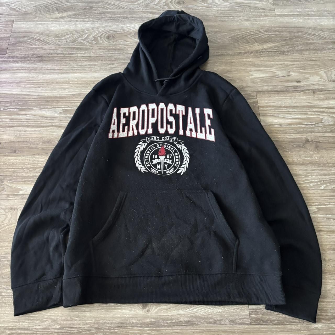 Aeropostale Crazy Vintage Y2K/2000s Black Aeropostale Streetwear Skater Hoodie! Size 2XL Size US XXL / EU 58 / 5 - 1 Thumbnail