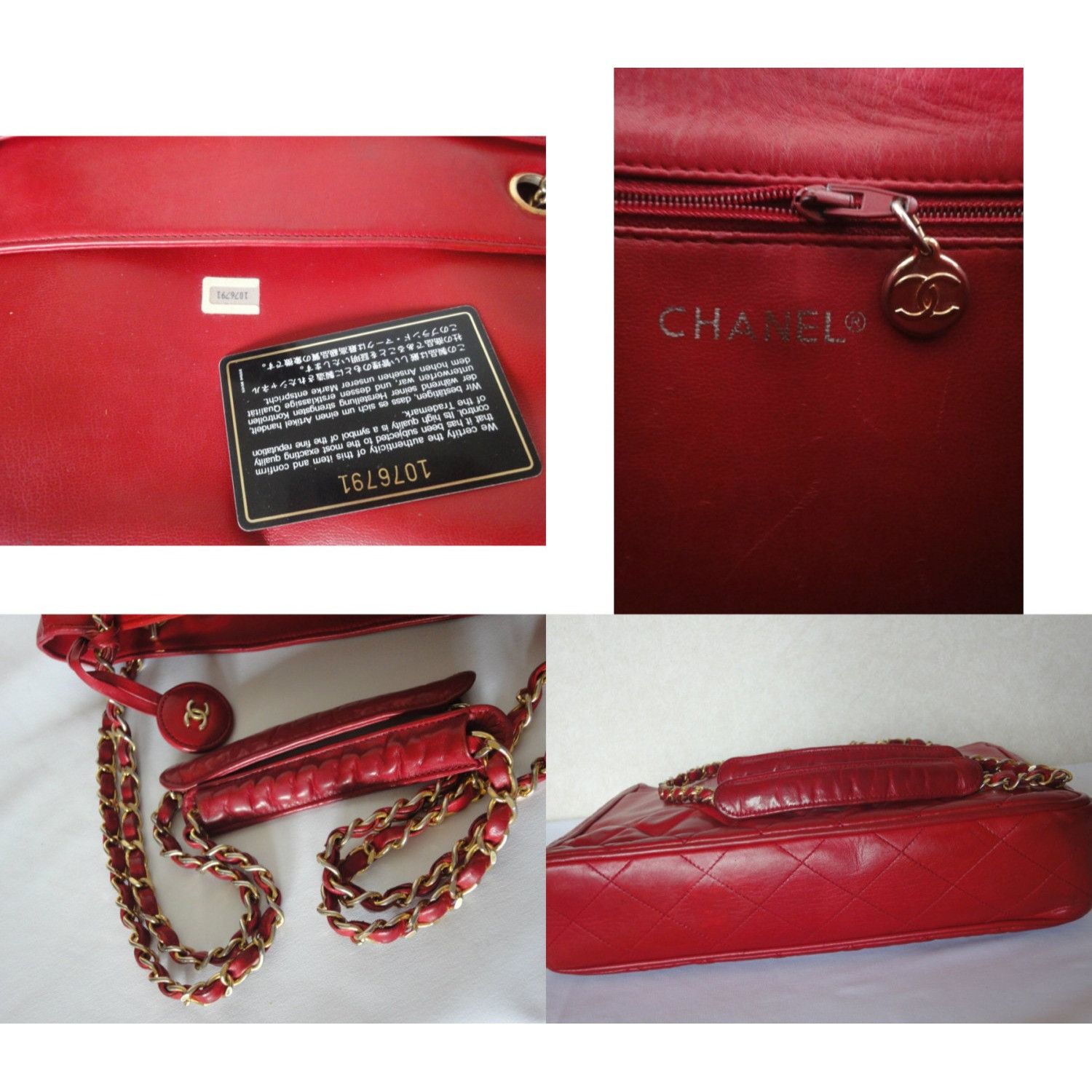 Chanel Vintage CHANEL red calfskin classic shoulder tote bag Size ONE SIZE - 6 Thumbnail