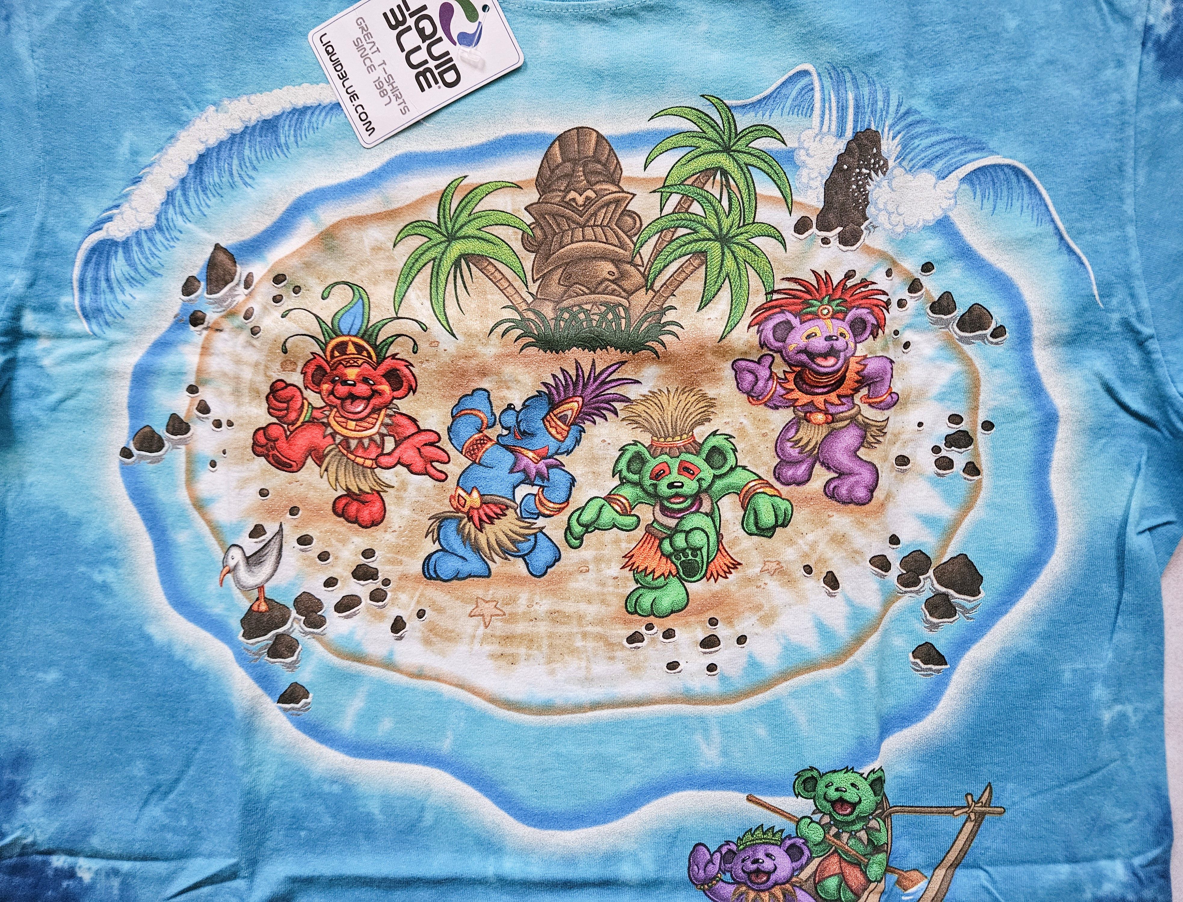 Grateful Dead × Liquid Blue × Vintage Vintage Liquid Blue x Grateful Dead Tiki Bear L T-shirt Size US L / EU 52-54 / 3 - 3 Thumbnail