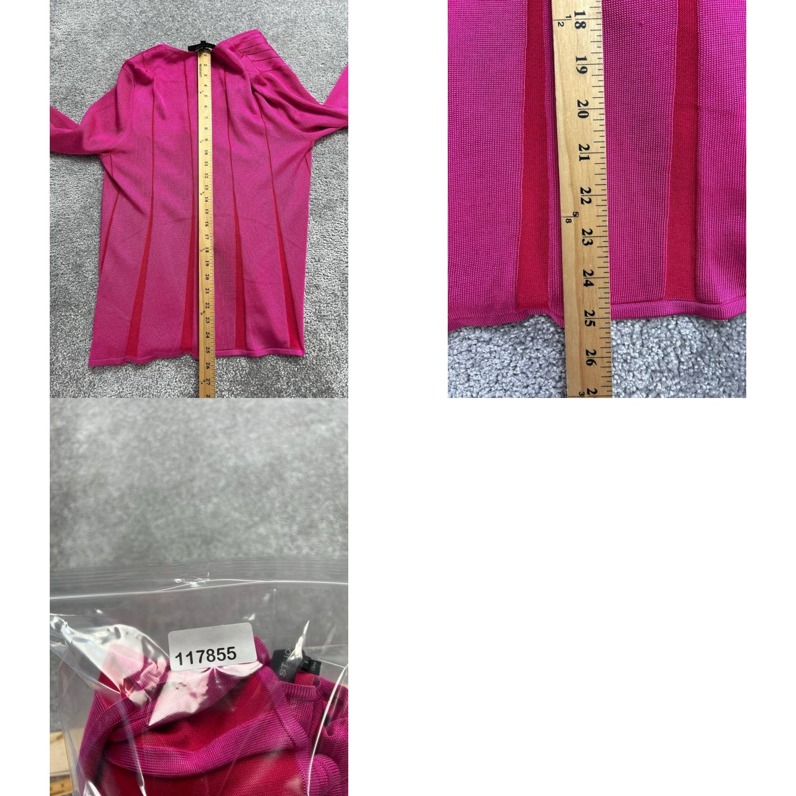 St. John St John Cardigan Sweater Womens Small Pink Striped Tight Knit Open Front Size S / US 4 / IT 40 - 8 Thumbnail