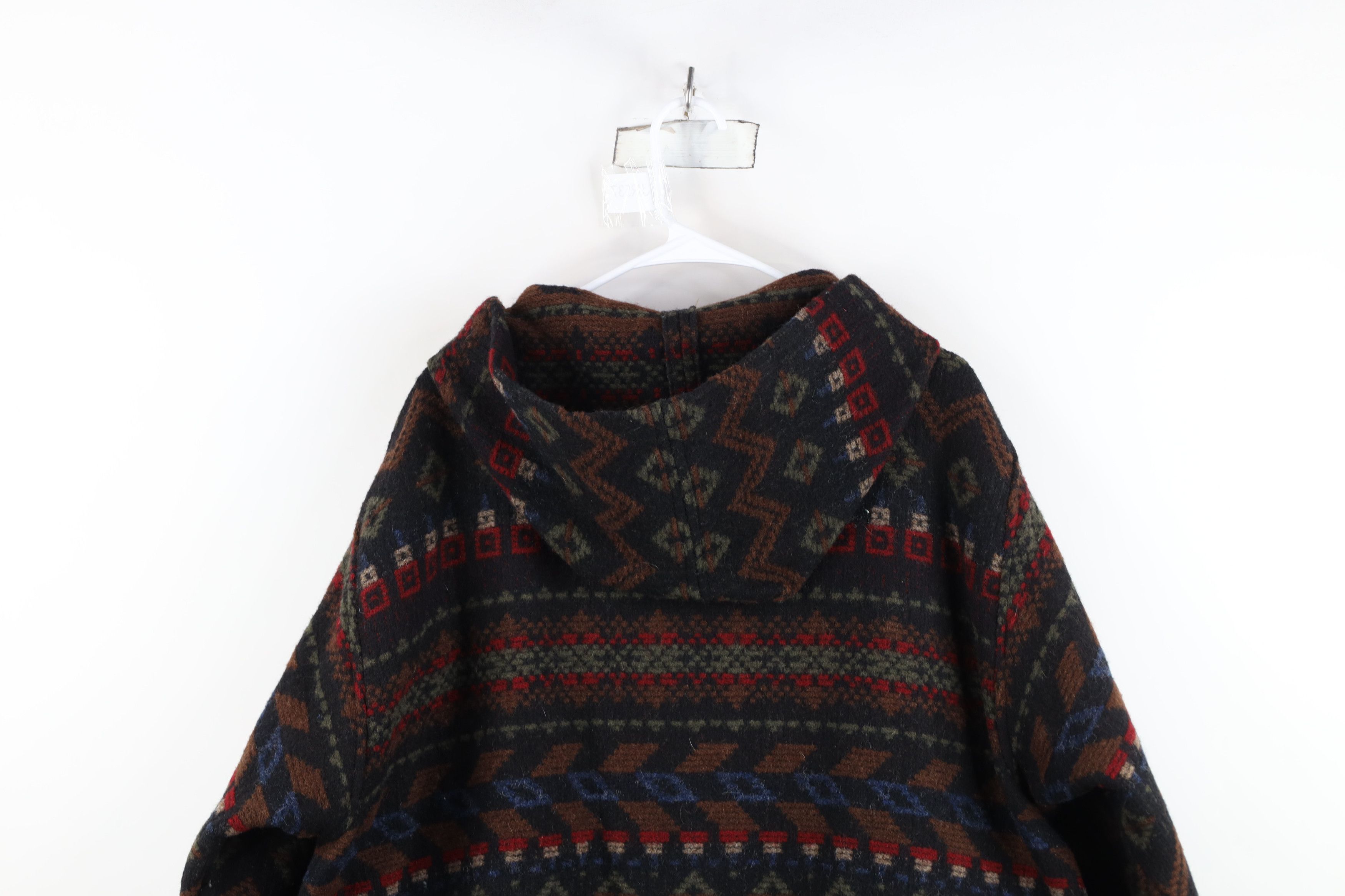 Vintage Vintage 90s Streetwear Southwestern Hooded Long Jacket USA Size L / US 10 / IT 46 - 13 Thumbnail
