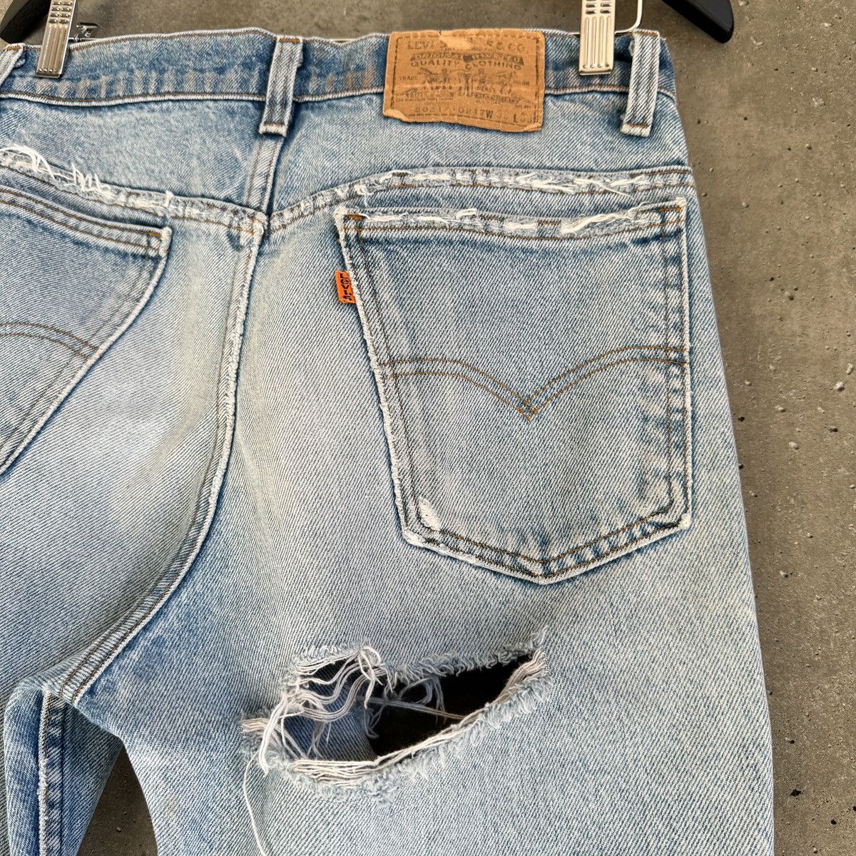 Levi's 80's THRASHED Orange Tab Denim Size US 30 / EU 46 - 12 Thumbnail