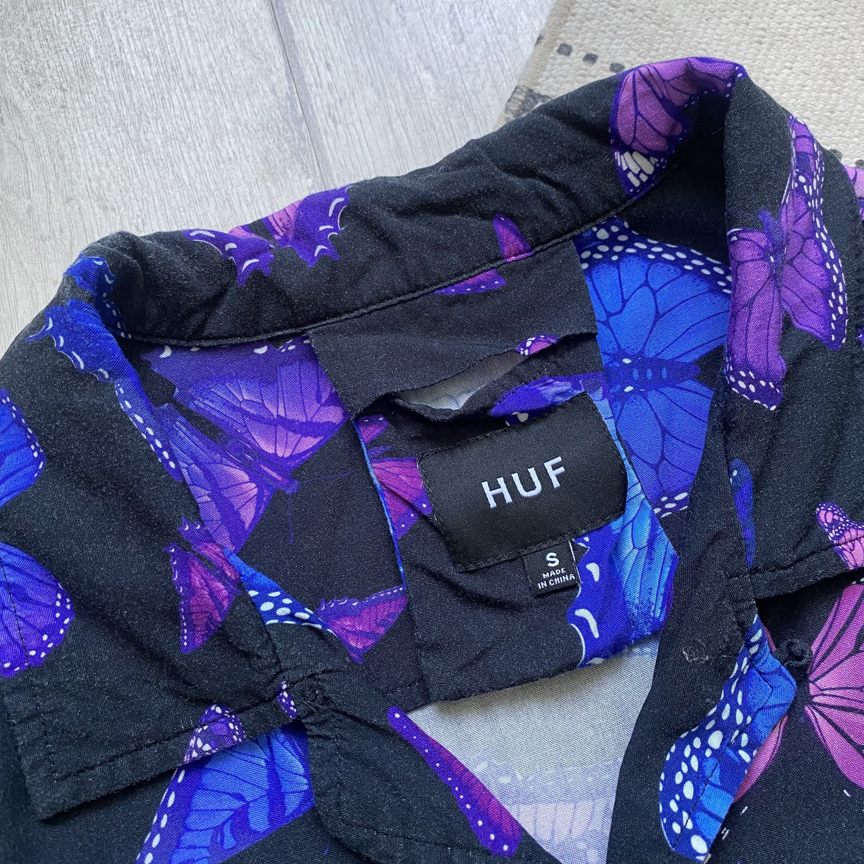 Huf 🦋 Vintage 00s HUF Hawaiian Crazy Shirt Surf Skater Size US S / EU 44-46 / 1 - 5 Thumbnail