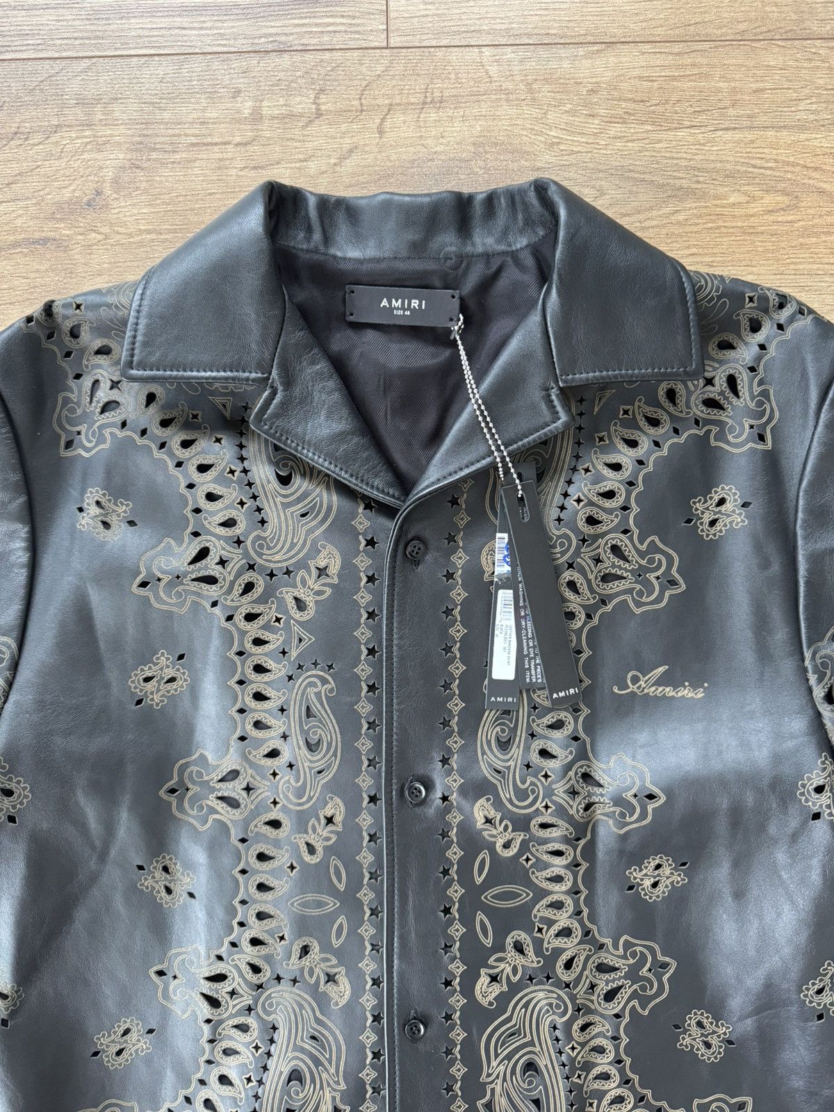 Amiri Amiri NEW Bandana leather shirt/jacket, black, size M Size US M / EU 48-50 / 2 - 2 Thumbnail