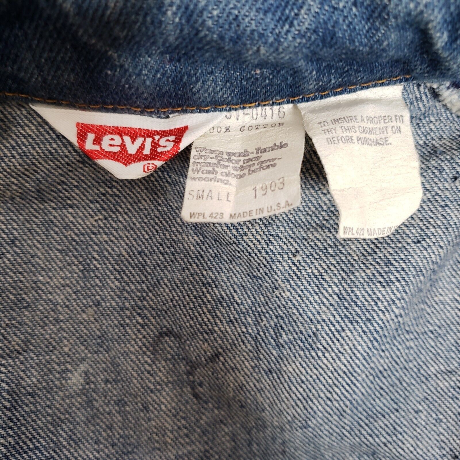 Levi's Vintage Levis Orange Tab Denim Jacket Safari Leisure Small Size US S / EU 44-46 / 1 - 7 Thumbnail