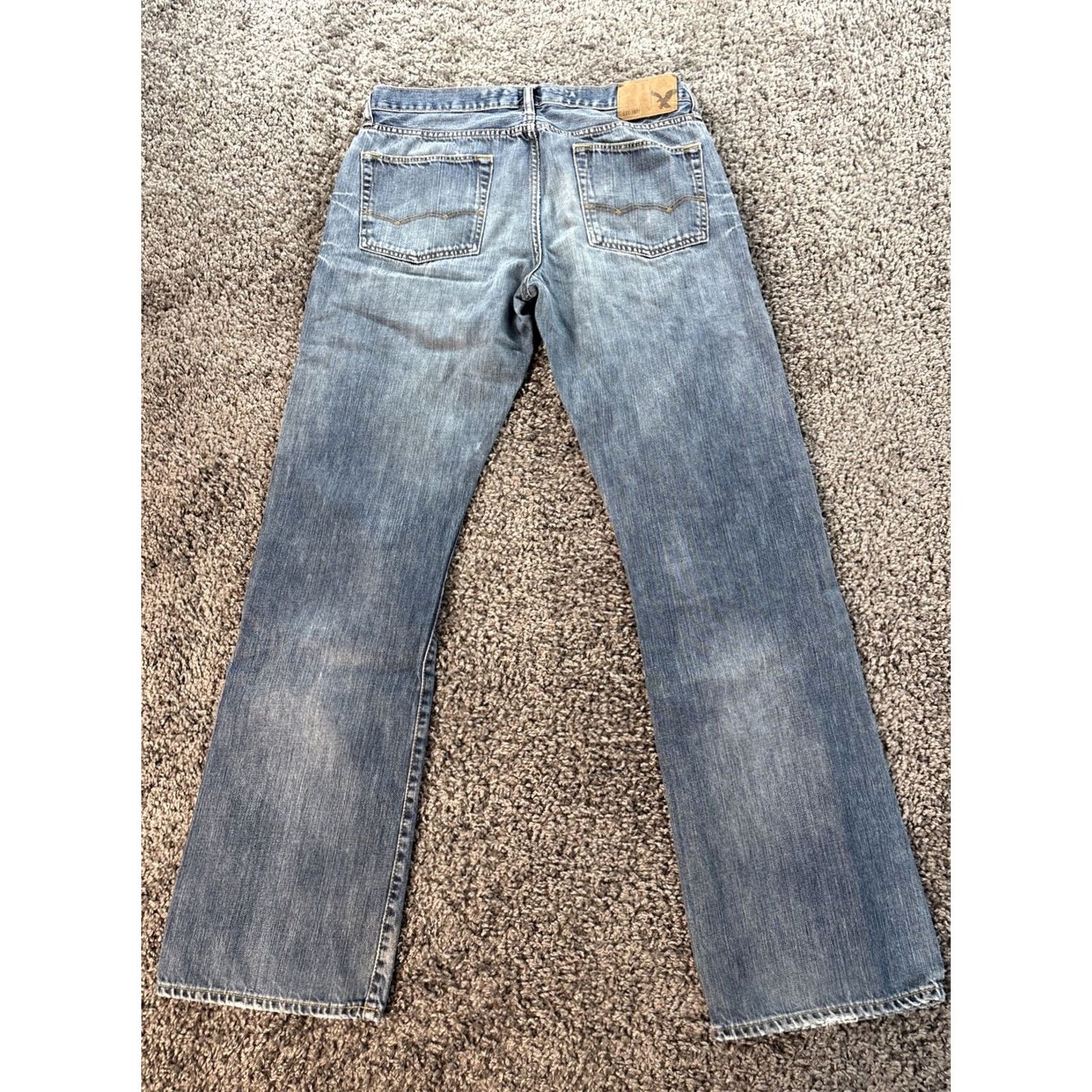 American Eagle Outfitters Vintage American Eagle Jeans Mens 34x33 Blue Light Wash Relaxed Y2K Size US 34 / EU 50 - 6 Thumbnail