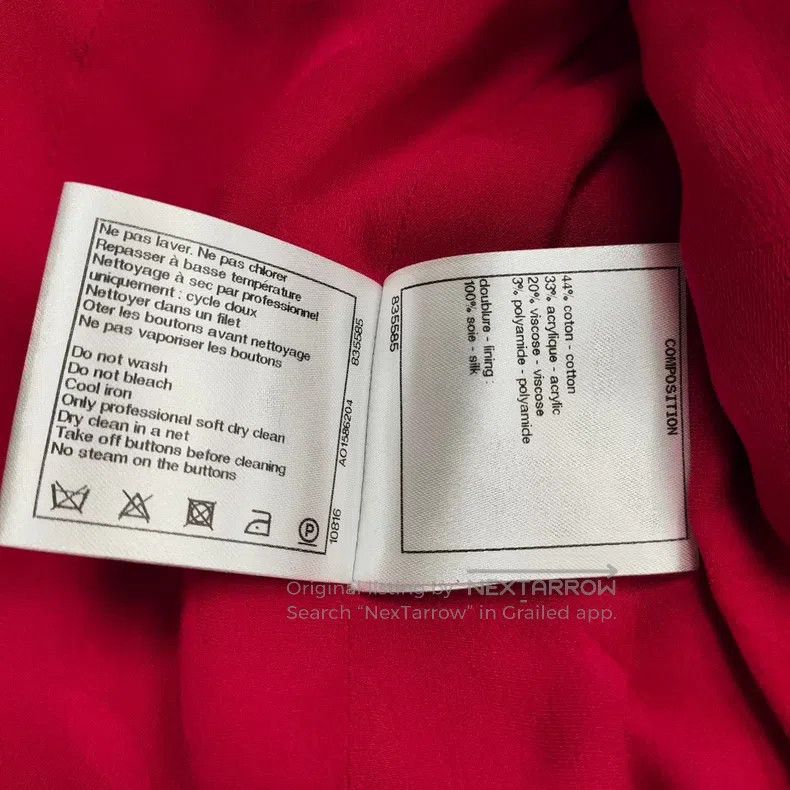 Chanel Chanel Blended tweed coat red colour block Size XS / US 0-2 / IT 36-38 - 6 Thumbnail