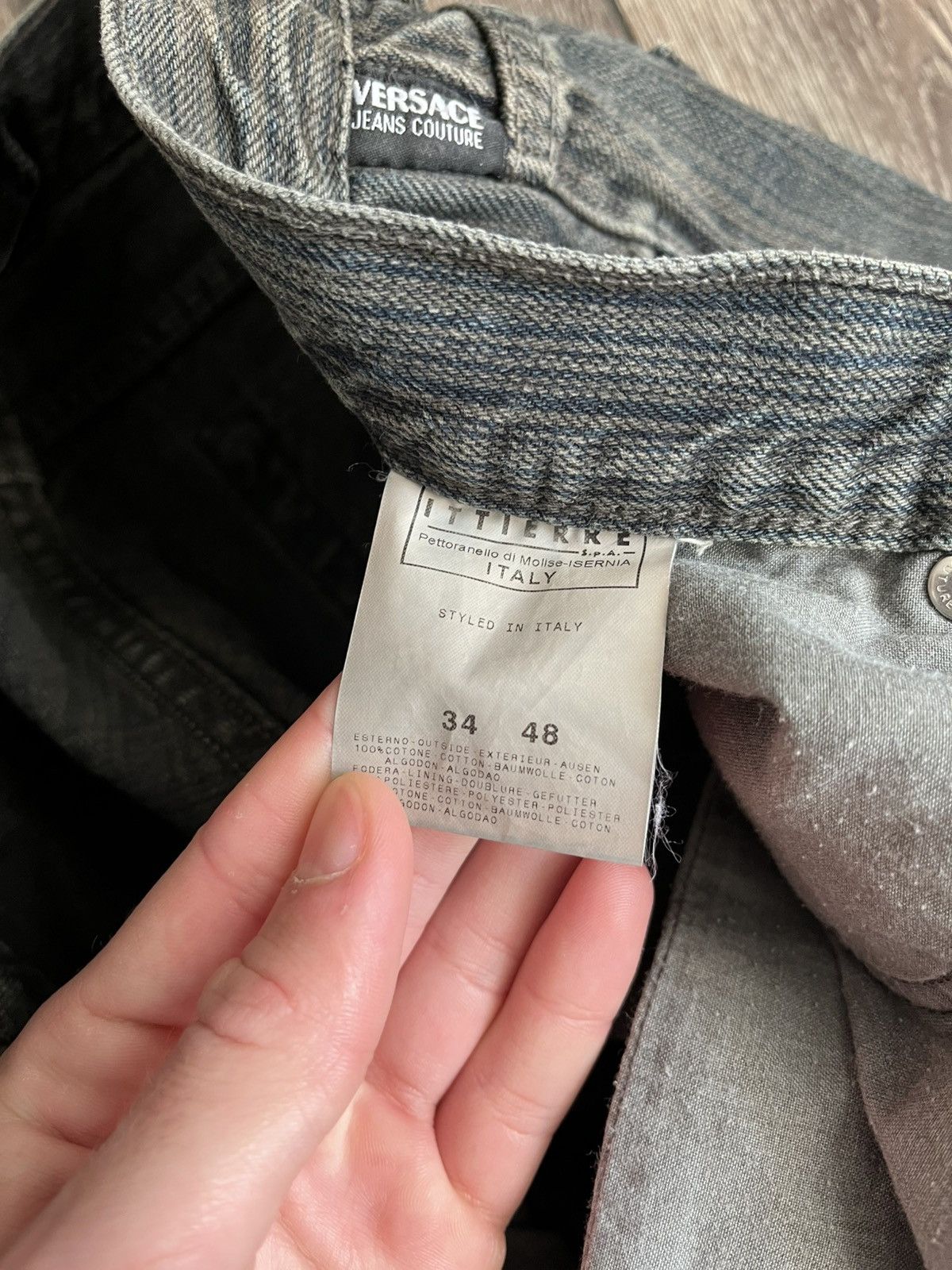 Versace × Versace Jeans Couture Made In Italy Vintage Versace Jeans Couture Striped Denim Size US 34 / EU 50 - 6 Thumbnail
