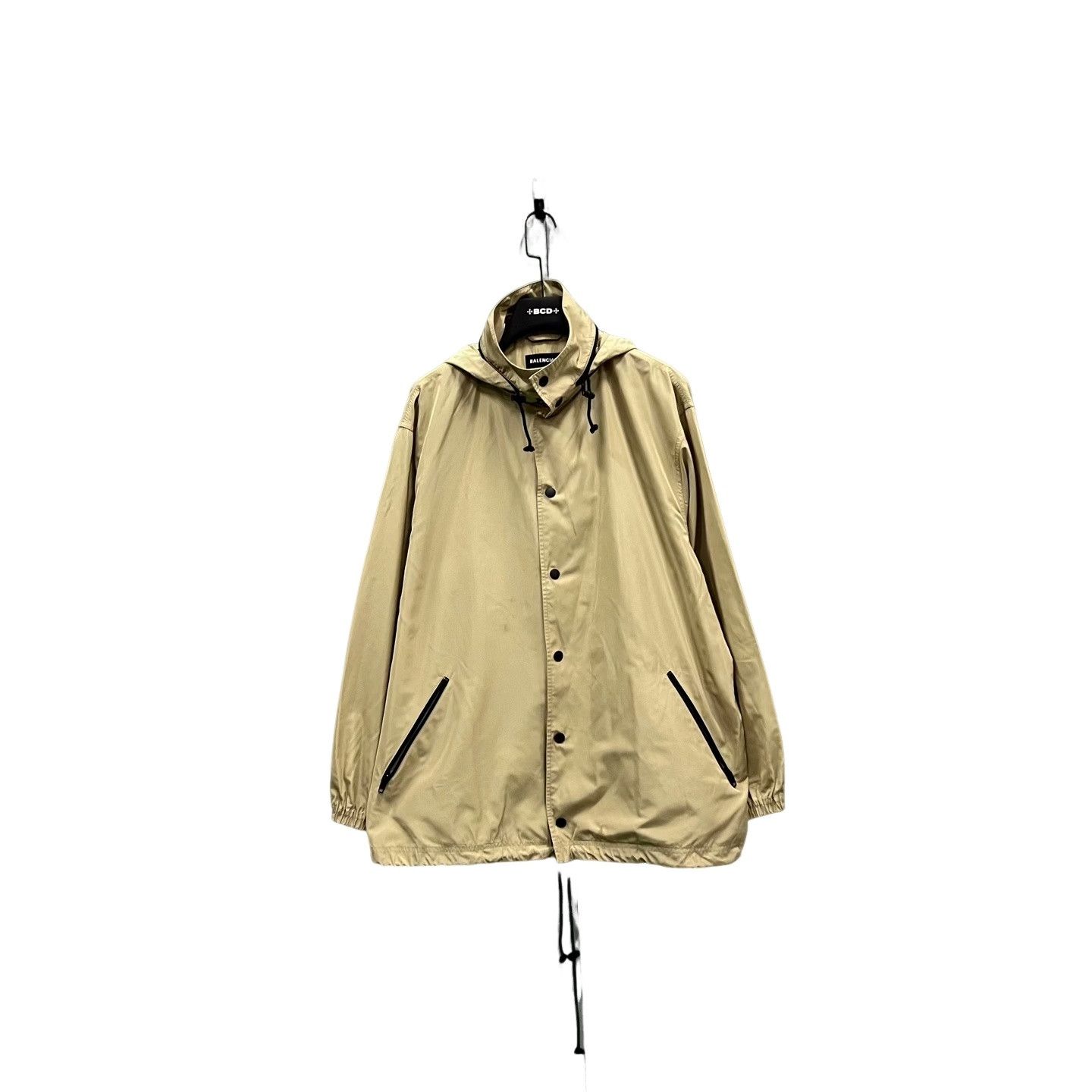 Balenciaga Balenciaga Logo Back Hooded Windbreaker Jacket 44 Size US S / EU 44-46 / 1 - 1 Thumbnail