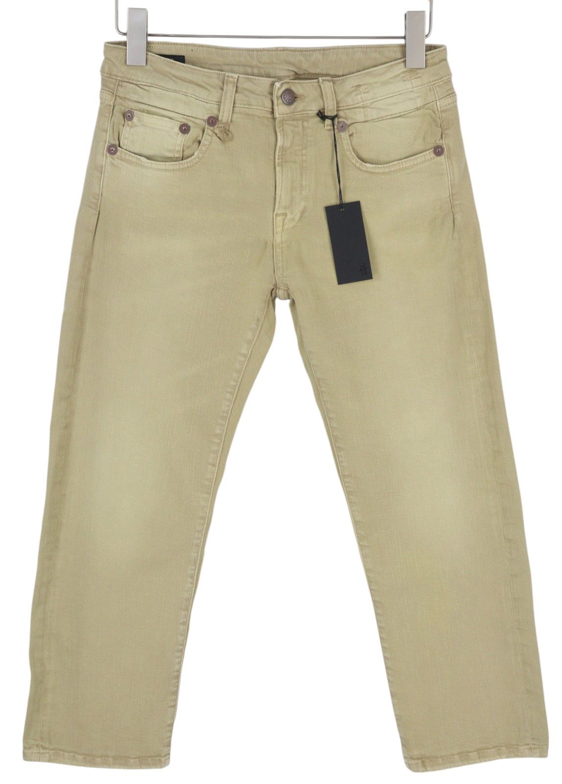 R13 BOY STRAIGHT 28 Khaki Stretch Denim Cropped 86302 Size 28" / US 6 / IT 42 - 3 Thumbnail