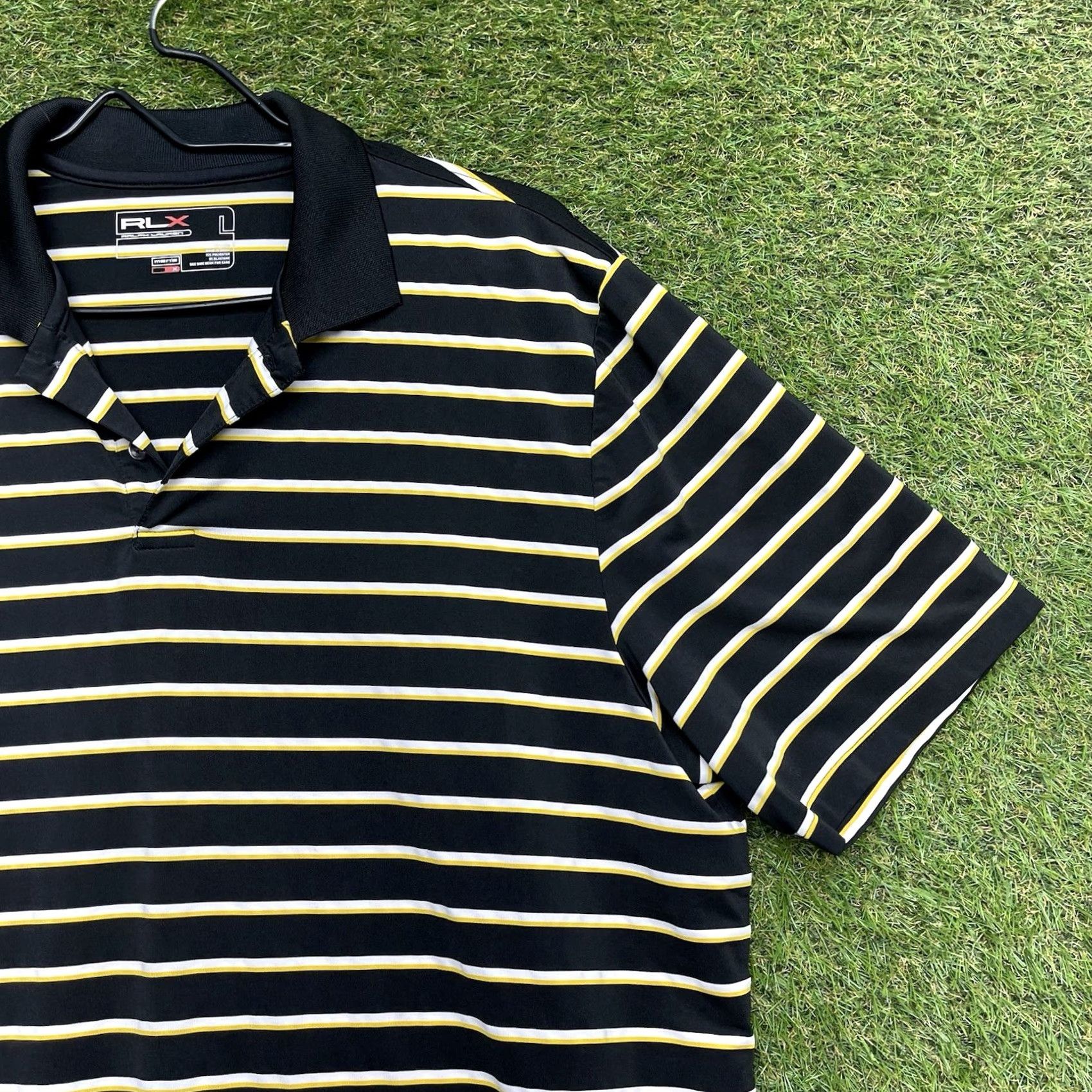 Ralph Lauren VINTAGE RLX Ralph Lauren Golf Polo Shirt Mens Large Athletic Sportswear Performance y2k Size US L / EU 52-54 / 3 - 3 Thumbnail