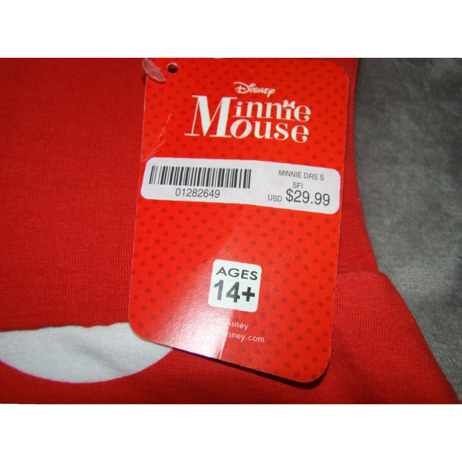Disney NWT Disney Minnie Mouse Womens Small Red Polka Dot Bow Back Short Sleeve Dress Size 28" / US 6 / IT 42 - 3 Thumbnail