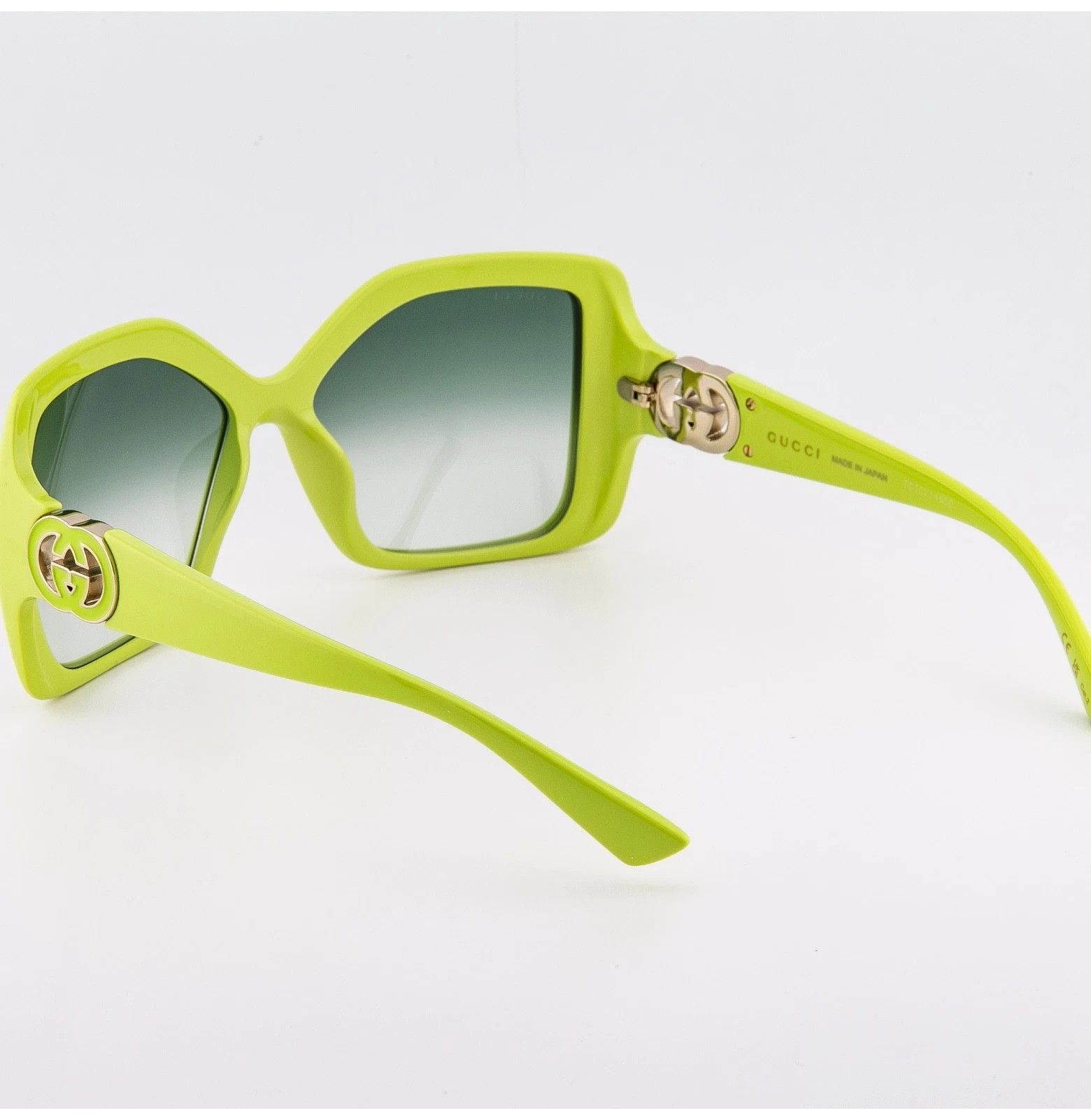 Gucci GUCCI GG2015S Lime Green 2015 Logo Oversized Sunglasses 004 Size ONE SIZE - 2 Thumbnail