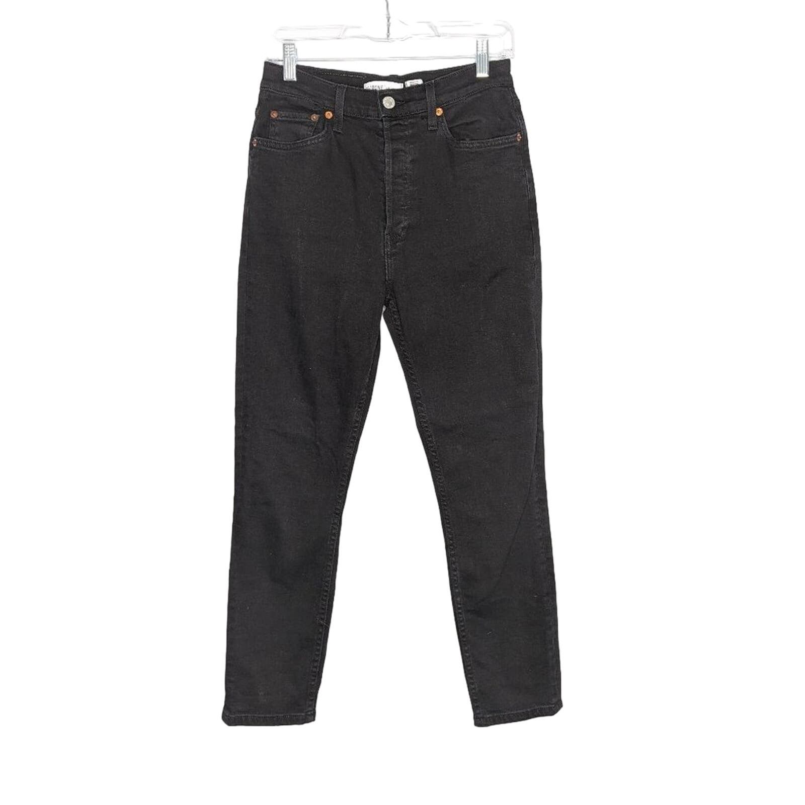 RE/DONE ReDone Black High Rise Ankle Crop Jeans Button Fly Size 30 Size 30" / US 8 / IT 44 - 1 Thumbnail