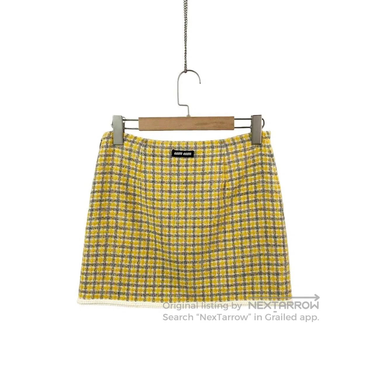 Miu Miu Miu Miu 23SS wool patch pocket plaid skirt| Size 24" / US 00 / IT 34 - 2 Thumbnail
