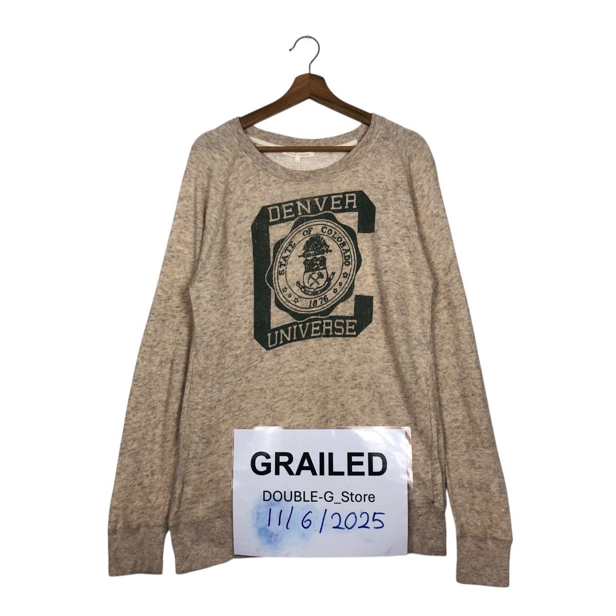 Japanese Brand Vintage Denver University Graphic Sweatshirt Beige Size US L / EU 52-54 / 3 - 1 Thumbnail
