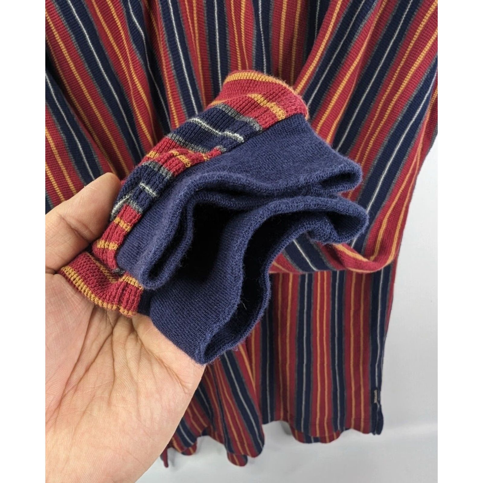 Dockers VINTAGE Dockers Polo Shirt Striped 90s Red L Mens Long Sleeve Casual College University Rugby Made In USA Size US L / EU 52-54 / 3 - 3 Thumbnail