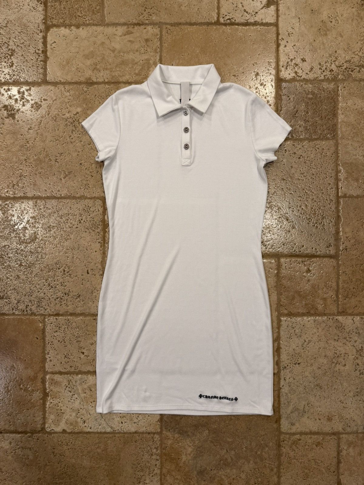 Chrome Hearts Chrome Hearts Polo Y NOT Dagger Embroidered White Dress Size L / US 10 / IT 46 - 1 Thumbnail