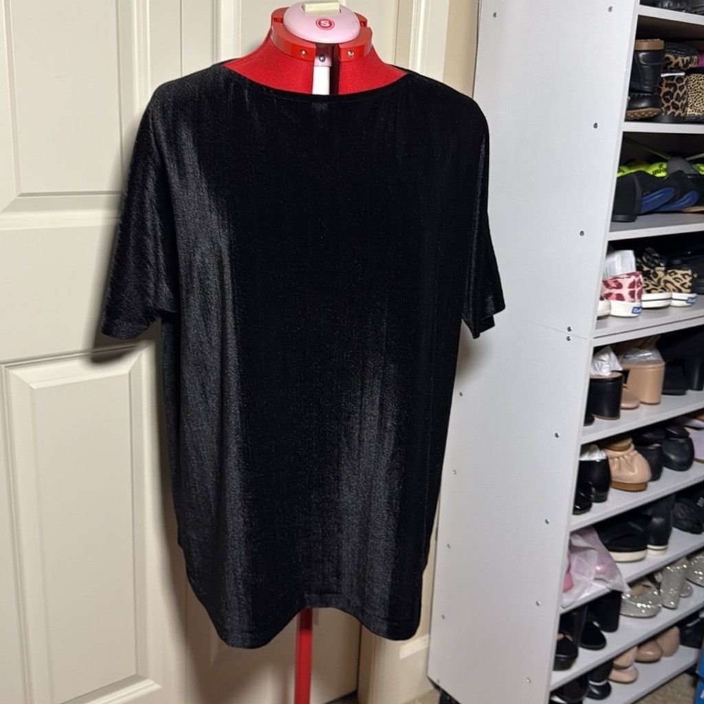 St. John St. John Black Boxy Relaxed Short Sleeve Tee Size L / US 10 / IT 46 - 12 Thumbnail