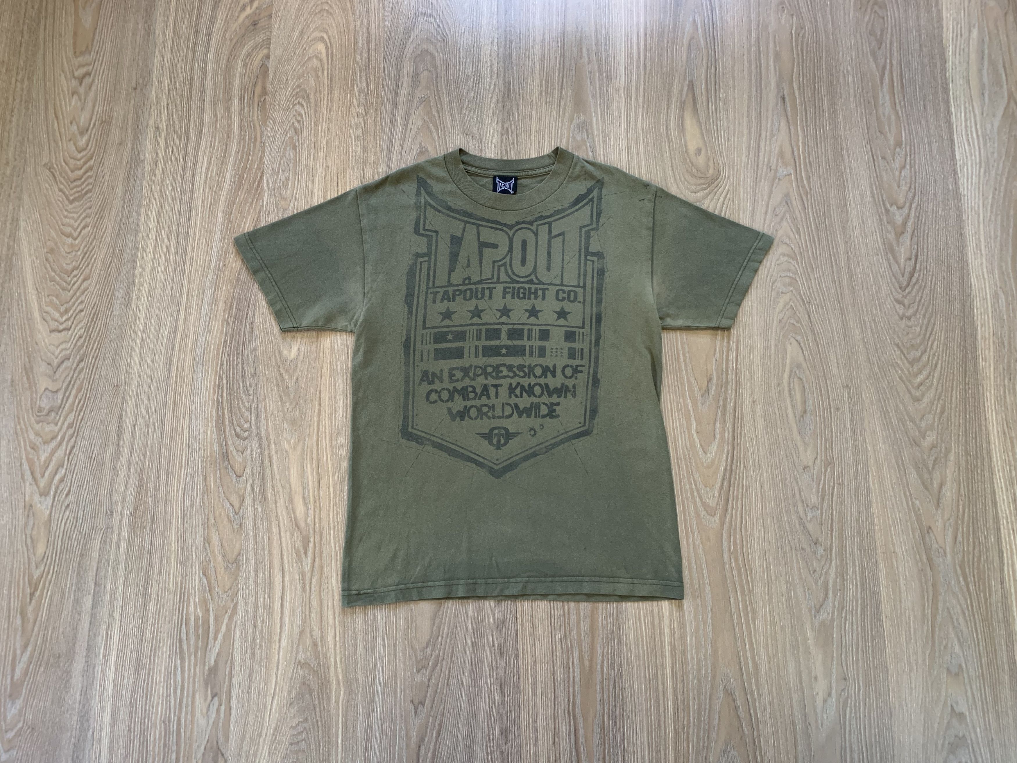 Tapout × Vintage Tapout Khaki Printed T Shirt Size US M / EU 48-50 / 2 - 13 Thumbnail