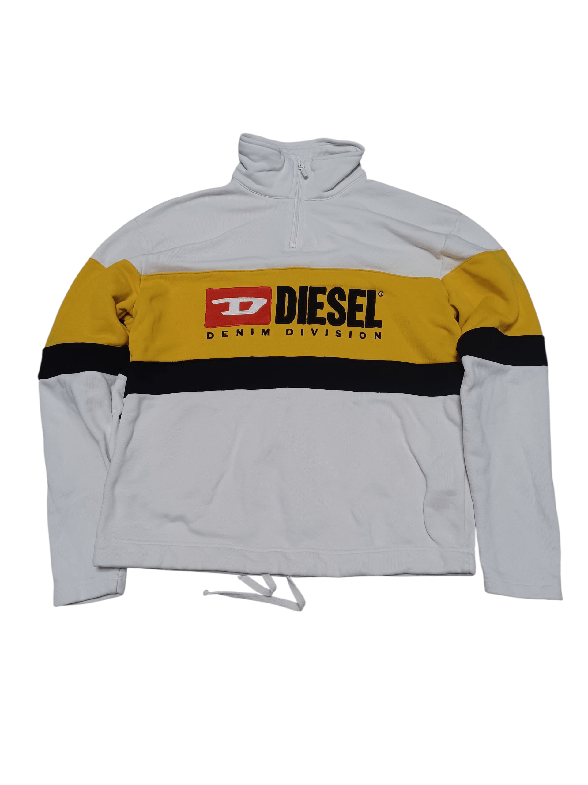 DIESEL VINTAGE BIG LOGO EMBROIDERED 1/3 SWEATSHIRT