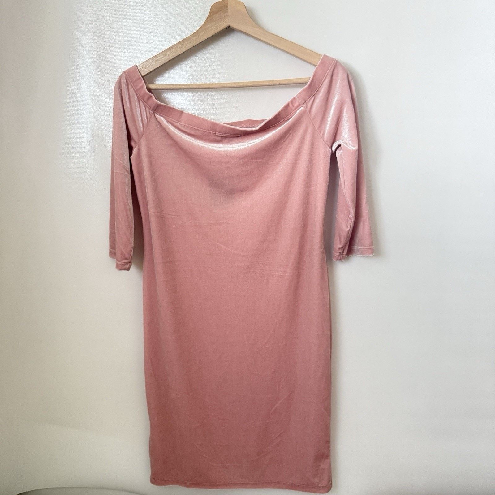 Other Y2K Velvet Bodycon Off The Shoulder Fitted Mini 90's Dress Size L / US 10 / IT 46 - 2 Thumbnail
