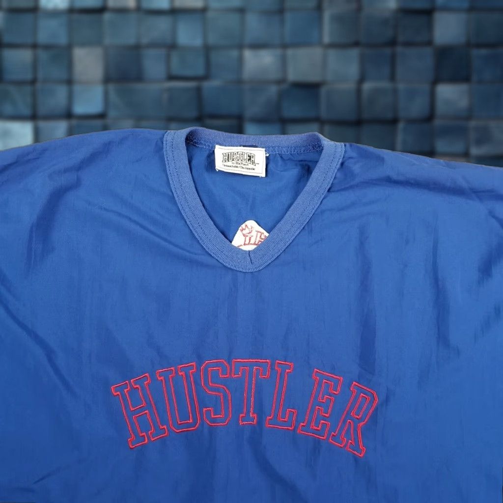 Vintage Vintage Hustler Blue Windbreaker Jacket XL Men's Embroidered Logo Pullover Golf Nylon Lightweight Size US XL / EU 56 / 4 - 1 Thumbnail
