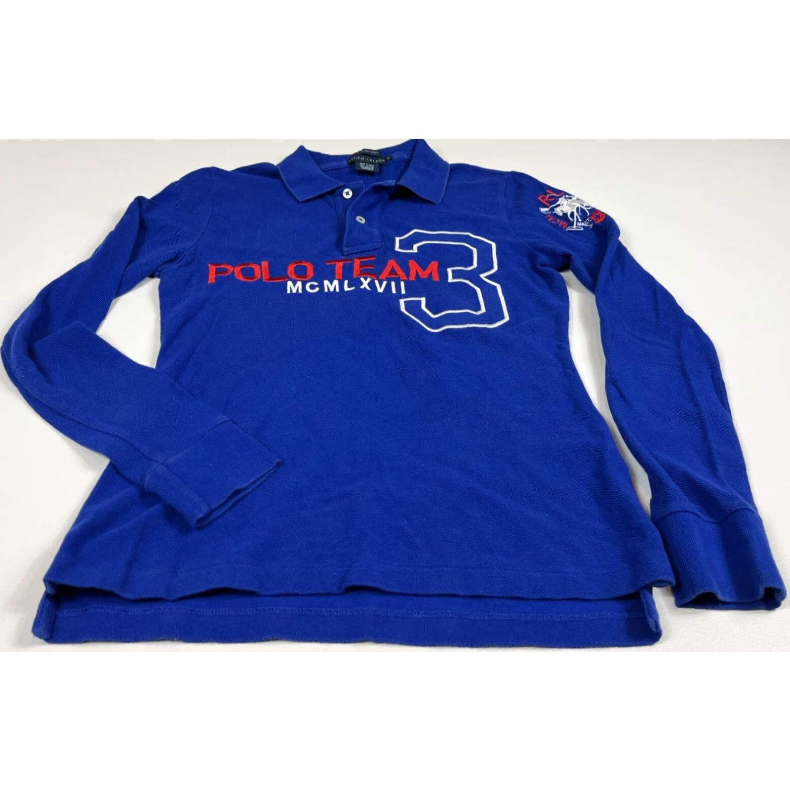 Ralph Lauren Ralph Lauren Women's The Skinny Polo Shirt Long Sleeve Embroidered Sz M Blue Polo Regular Women’s XS? Size M / US 6-8 / IT 42-44 - 3 Thumbnail
