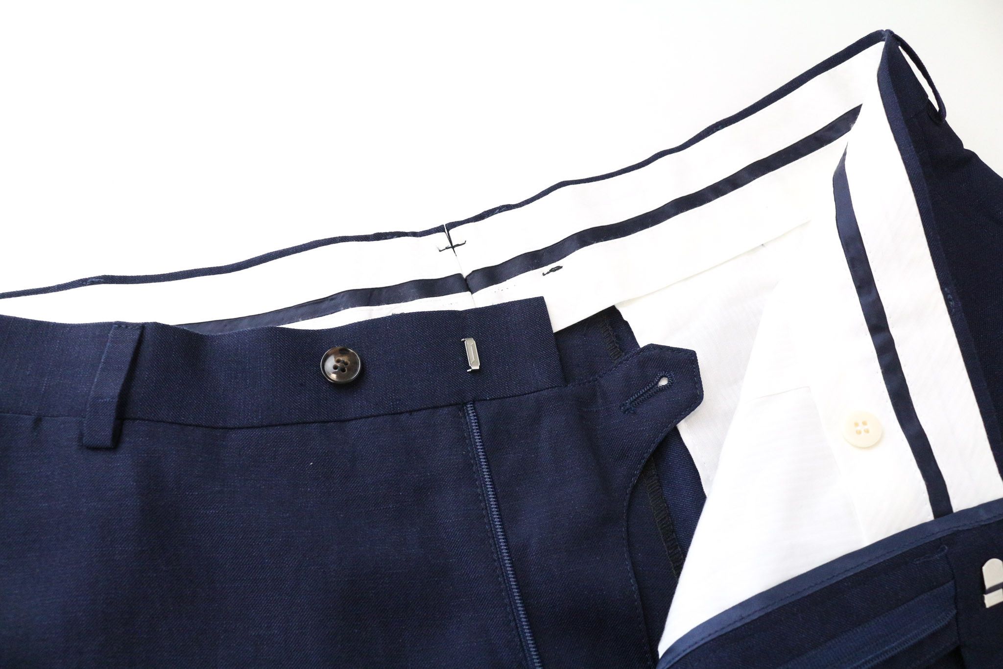 Suitsupply SOHO UK48R Blue Slim Wool Linen Trousers 75945 Size 48R - 3 Thumbnail
