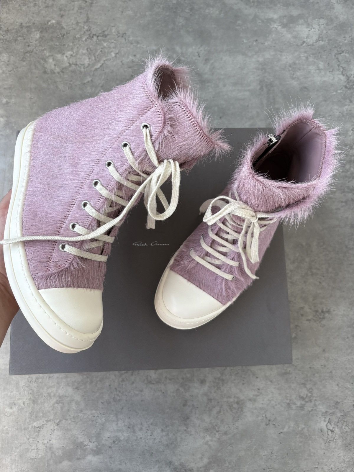 Rick Owens Rick Owen’s pink fur Ramones sneakers Size US 8 / IT 38 - 1 Thumbnail