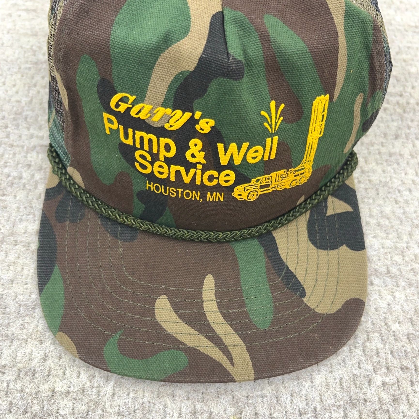 Roper Vintage San Sun Camouflage Trucker Hat Cap Adult One Size Green 90s Army Outdoor Workwear Size ONE SIZE - 3 Thumbnail