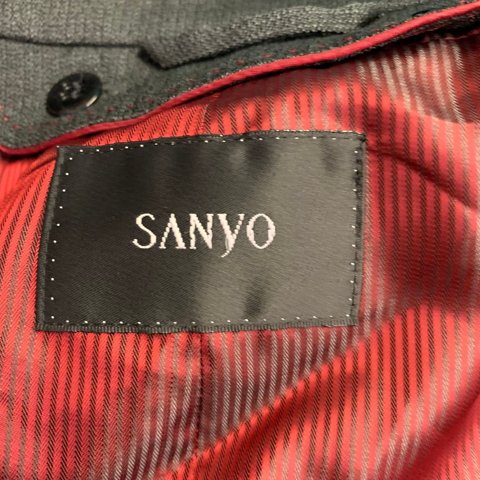 Sanyo Charcoal Wool Blend Rain Repellent Hidden Buttons Coat Size US XL / EU 56 / 4 - 4 Thumbnail