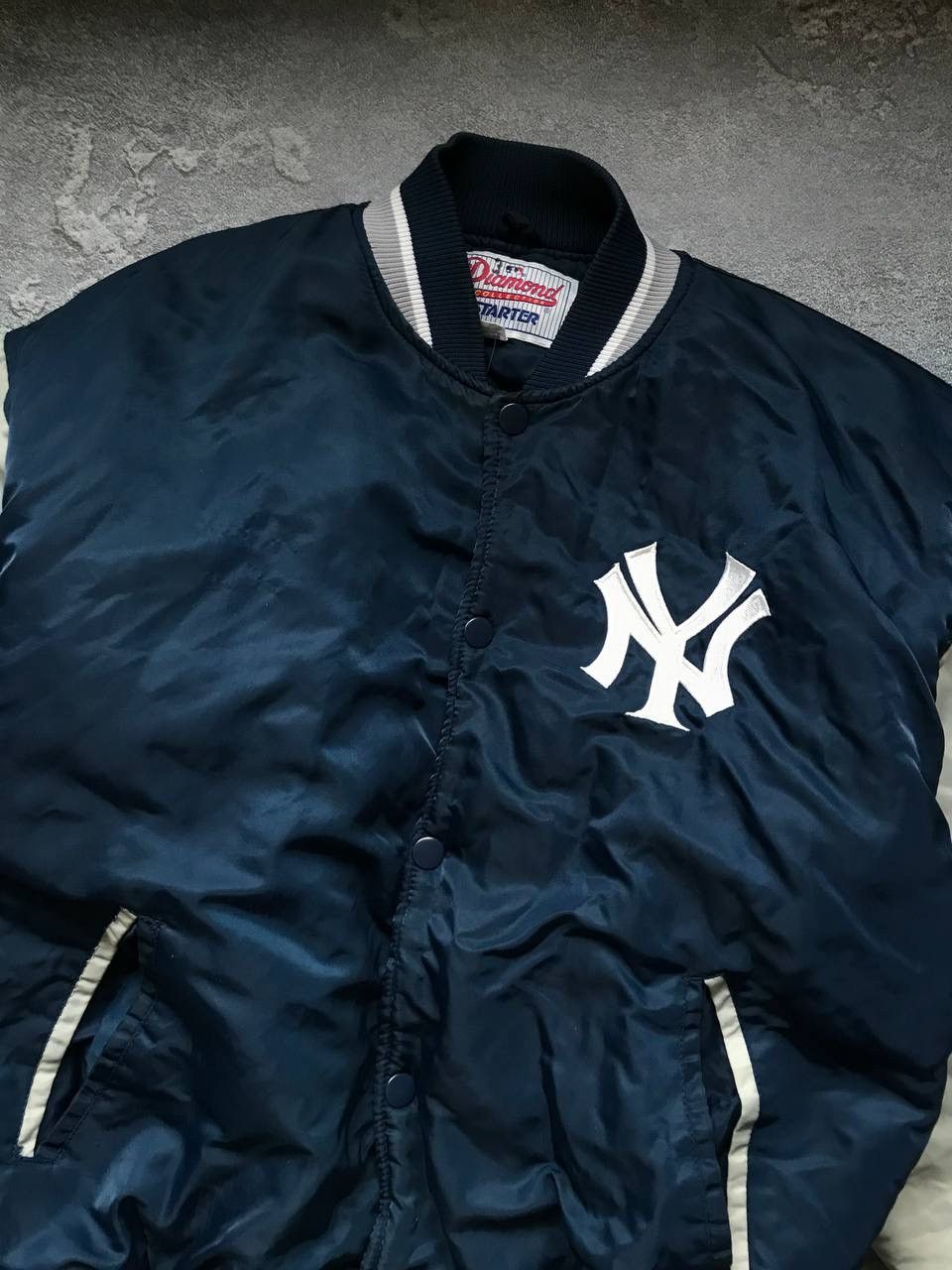 Starter × Vintage RARE Yankees Diamond Collection starter bomber jacket Size US L / EU 52-54 / 3 - 3 Thumbnail
