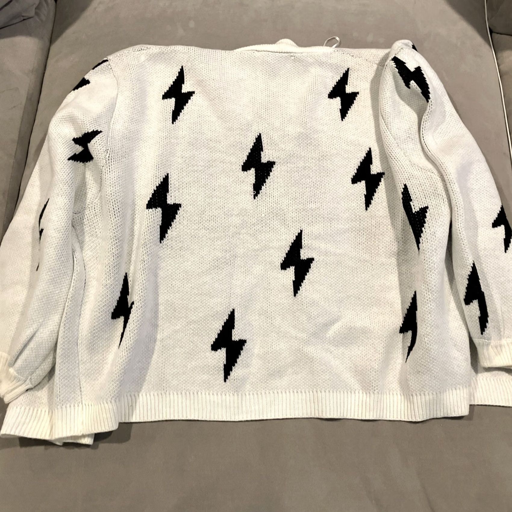 Vintage Davi & Dani Lightning Bolt Open Front Cardigan Sweater Large Womens Awesome Size L / US 10 / IT 46 - 4 Thumbnail