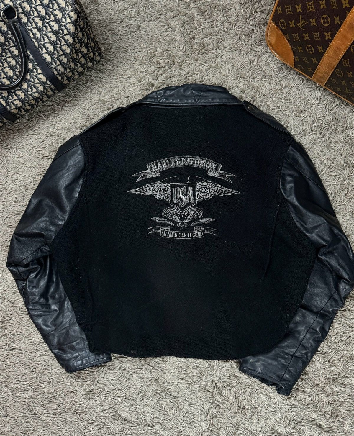 Harley Davidson Vintage leather jacket Harley Davidson original item Size L / US 10 / IT 46 - 2 Thumbnail