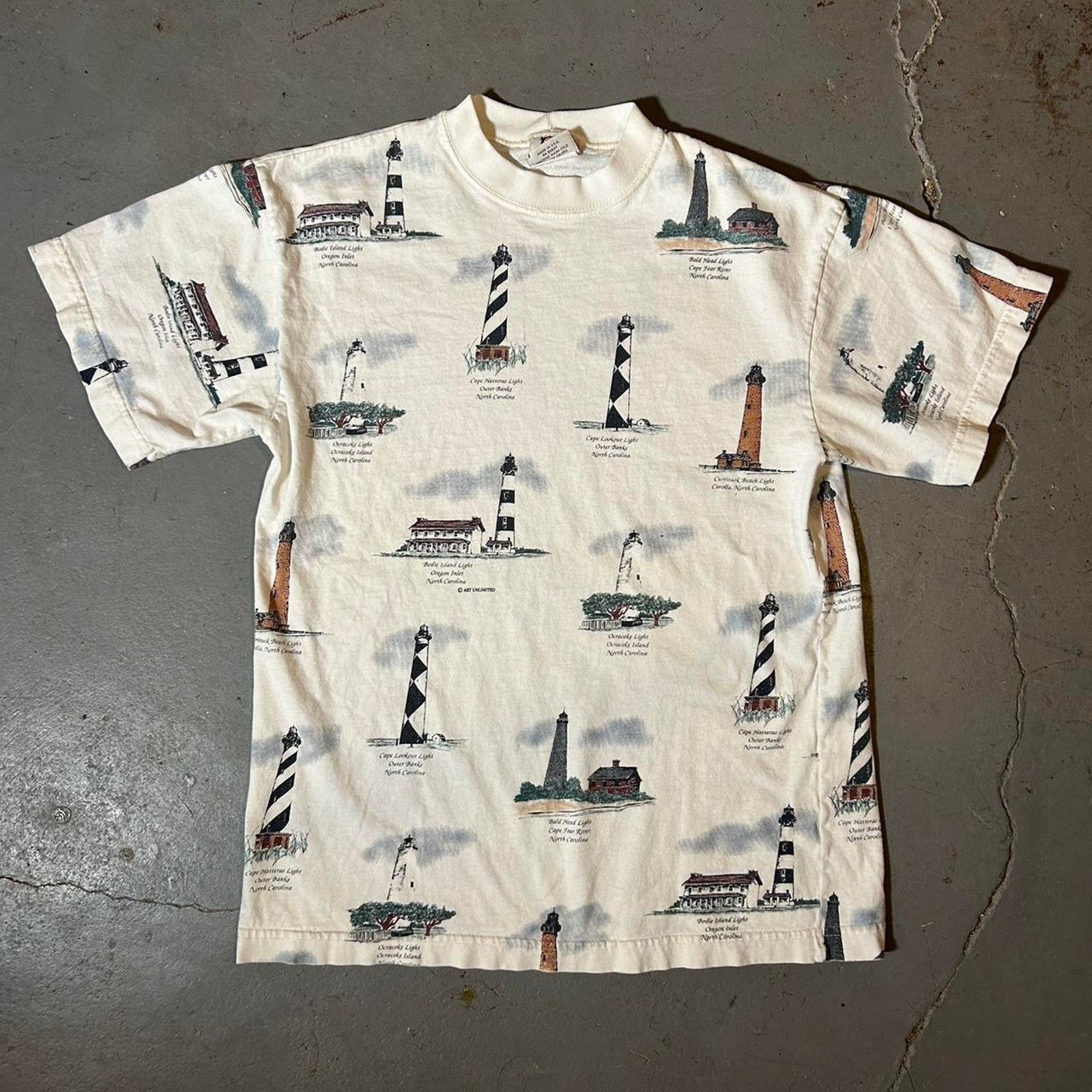 Hanes 80s vintage lighthouse print white Size US M / EU 48-50 / 2 - 1 Thumbnail