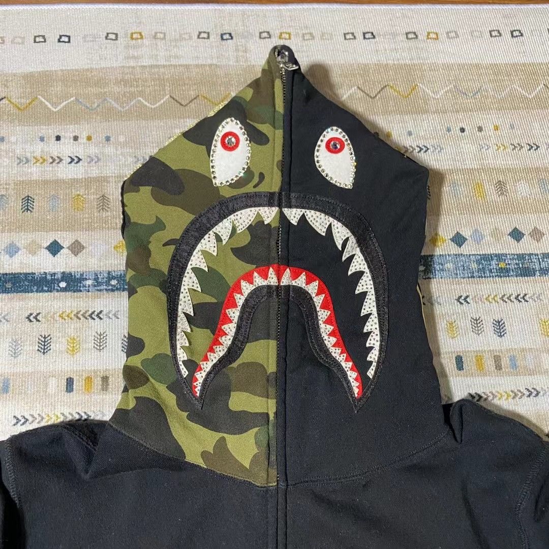 Bape Swarovski SWAROVSKI SHARK FULL ZIP HOODIE Grailed