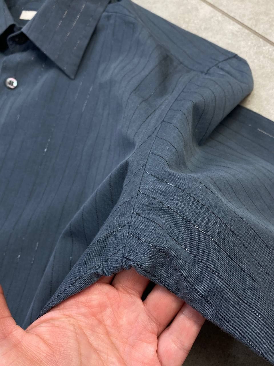 Prada Vintage Prada Glitter Striped Buttons Shirt Size US L / EU 52-54 / 3 - 9 Thumbnail