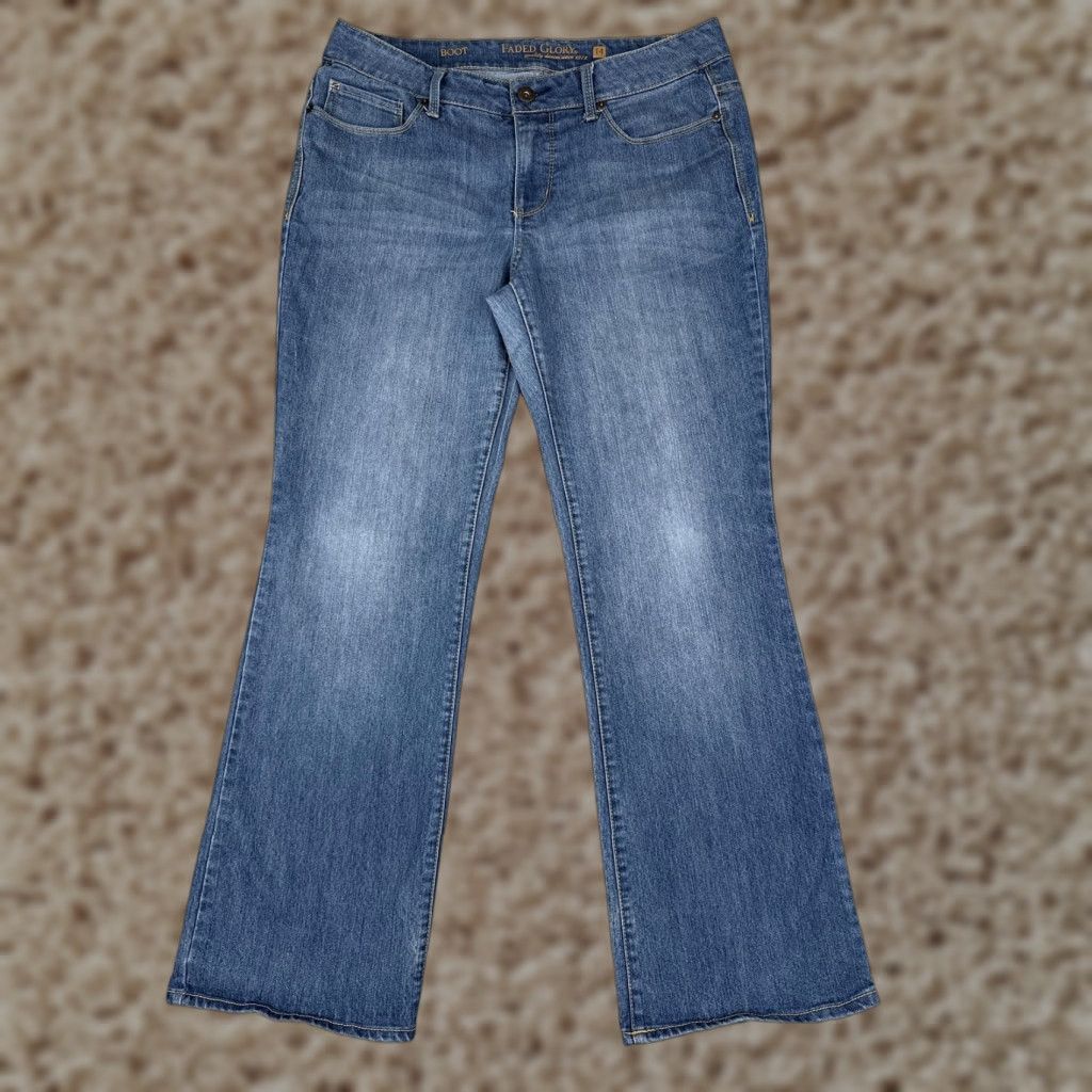 Faded Glory Faded Glory Jeans Womens Bootcut 14 Blue Medium Wash Mid Rise Stretch Denim 34x31 Size 36" / US 14 / IT 50 - 1 Thumbnail