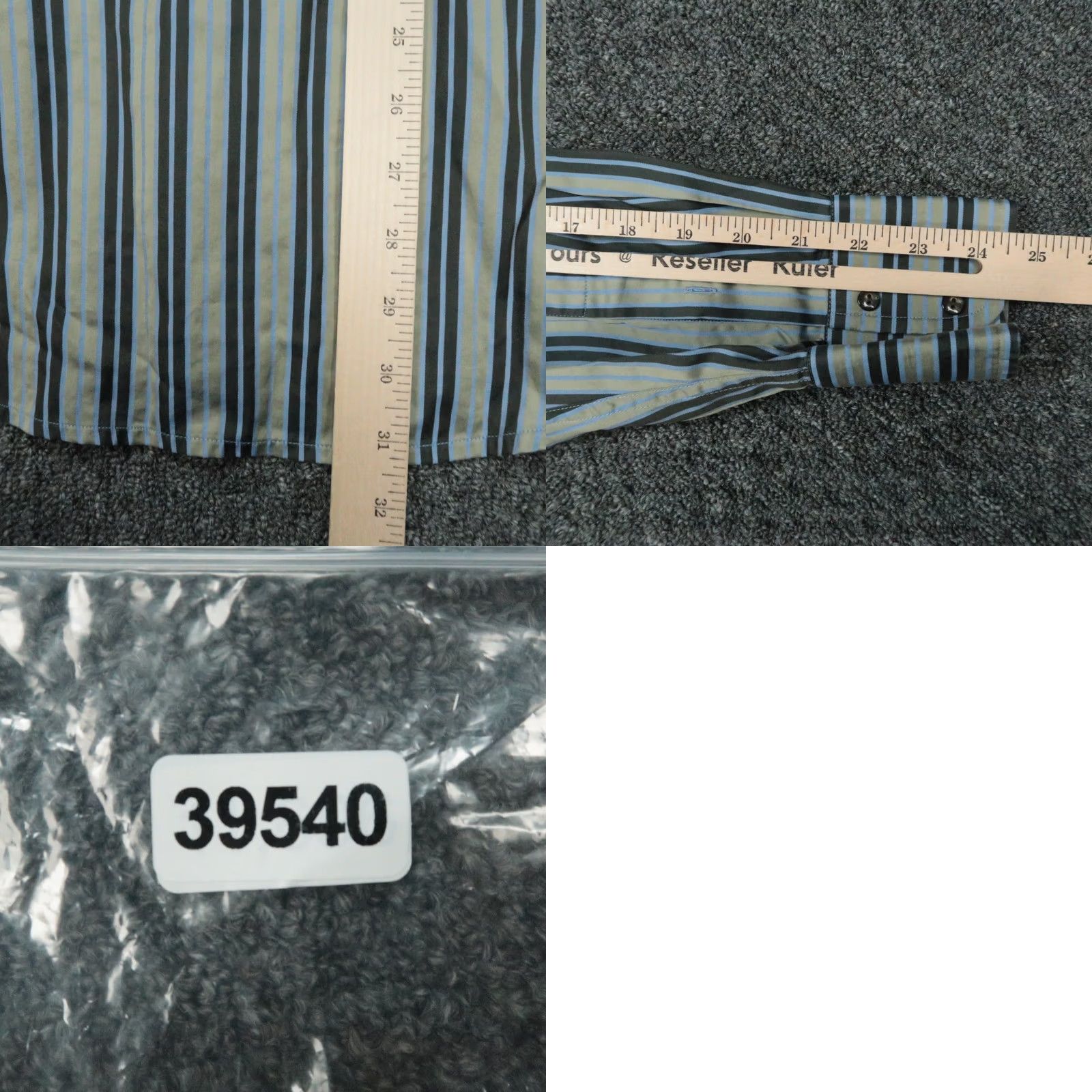 Robert Graham Robert Graham Shirt Mens Medium Blue Gray Striped Paisley Flip Cuff Long Sleeve Size US M / EU 48-50 / 2 - 8 Thumbnail