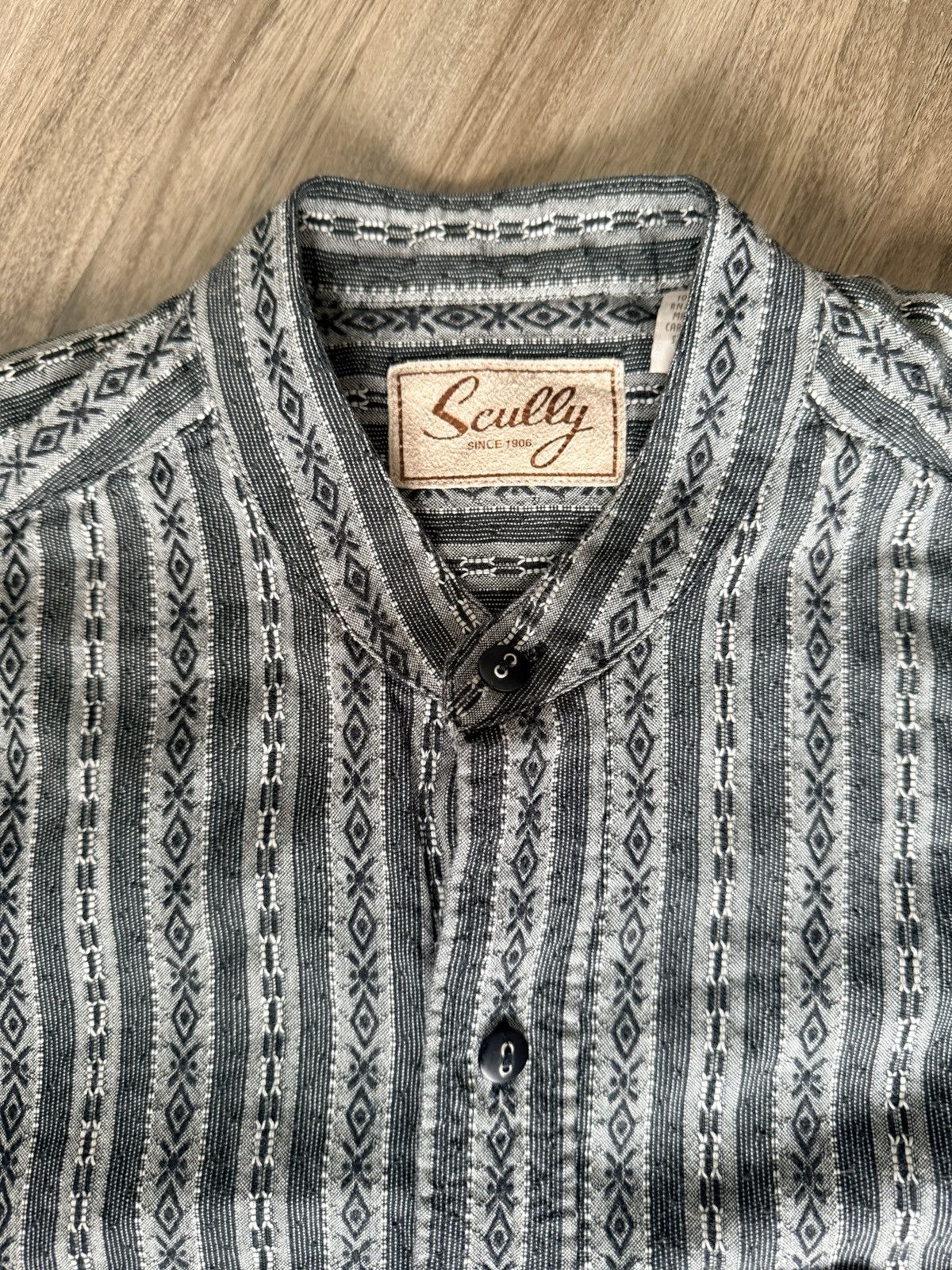 Scully Scully Western Shirt Band Collar Stripe Down Size Small Size US S / EU 44-46 / 1 - 3 Thumbnail