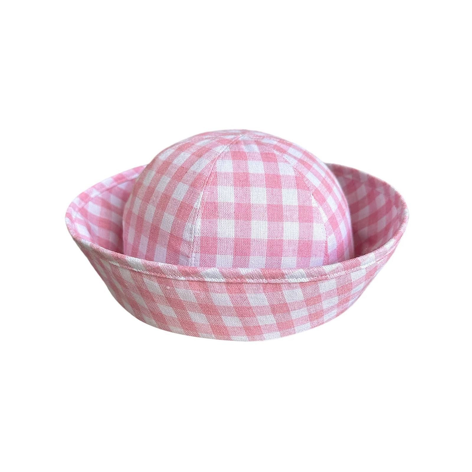 Japanese Brand Retro Pink Plaid Beret Sailor Hat Y2K French Girl Aesthetic Size ONE SIZE - 8 Thumbnail