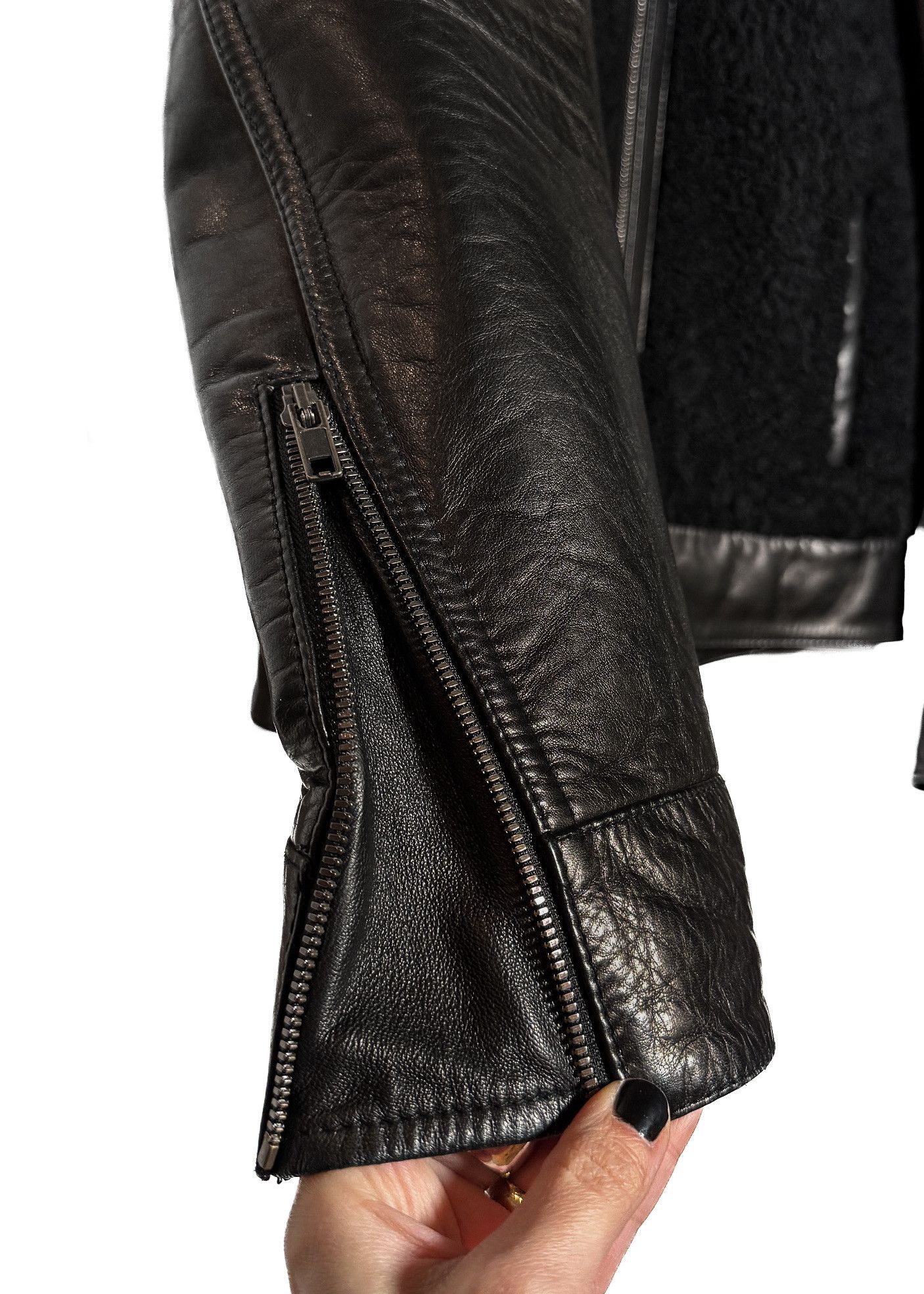 Givenchy Givenchy Brown Lambskin Black Shearling Leather Jacket Size US XL / EU 56 / 4 - 3 Thumbnail