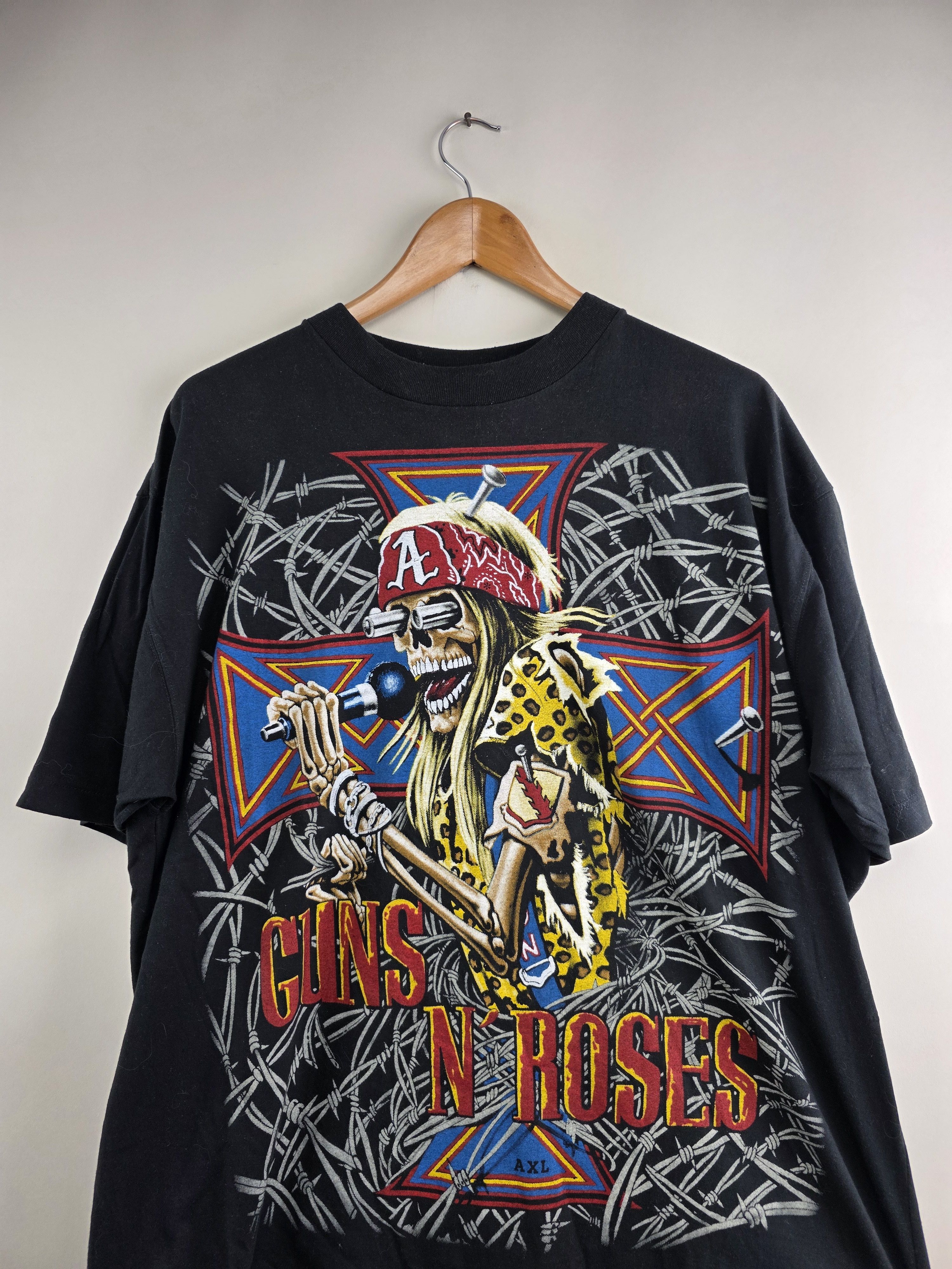 Guns N' Roses 90s Guns N Roses Axl Skeleton Tattoo L 23" 28.5" Size US XL / EU 56 / 4 - 2 Thumbnail